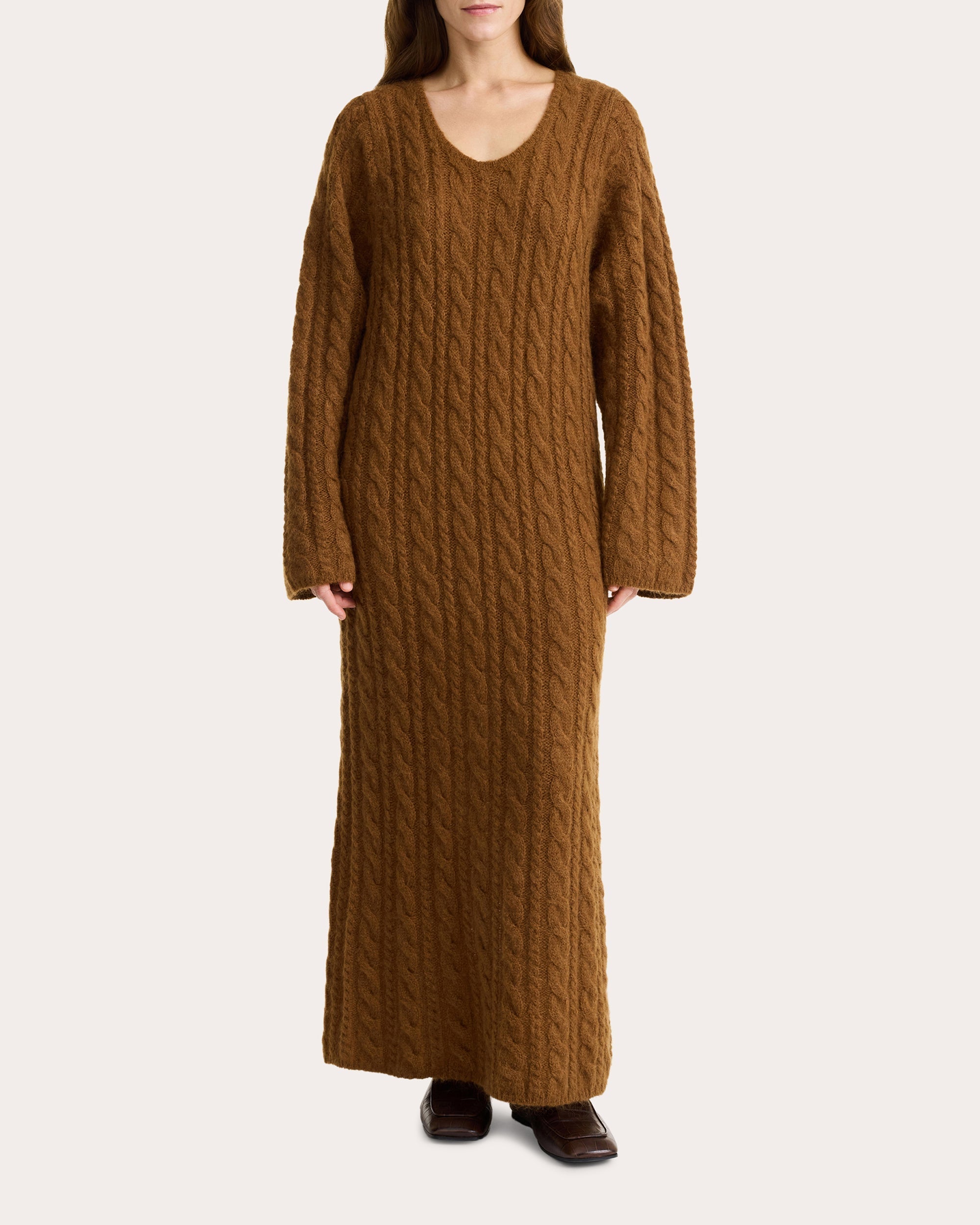 Lovella Cable-Knit Wool-Blend Maxi Dress