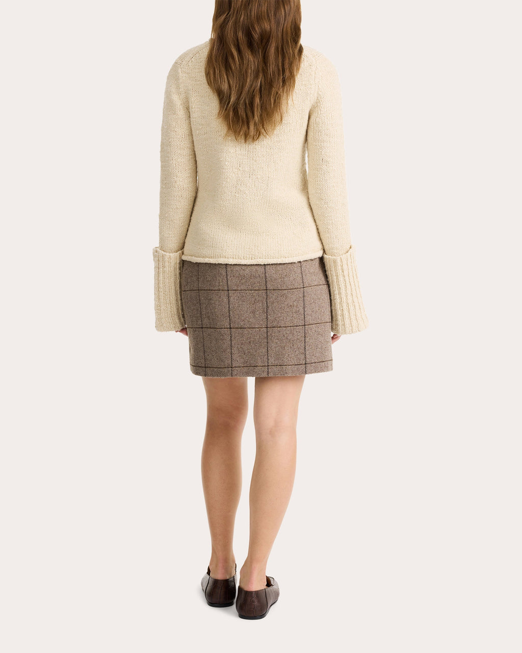 Vestlinge Checked Wool-Blend Mini Skirt
