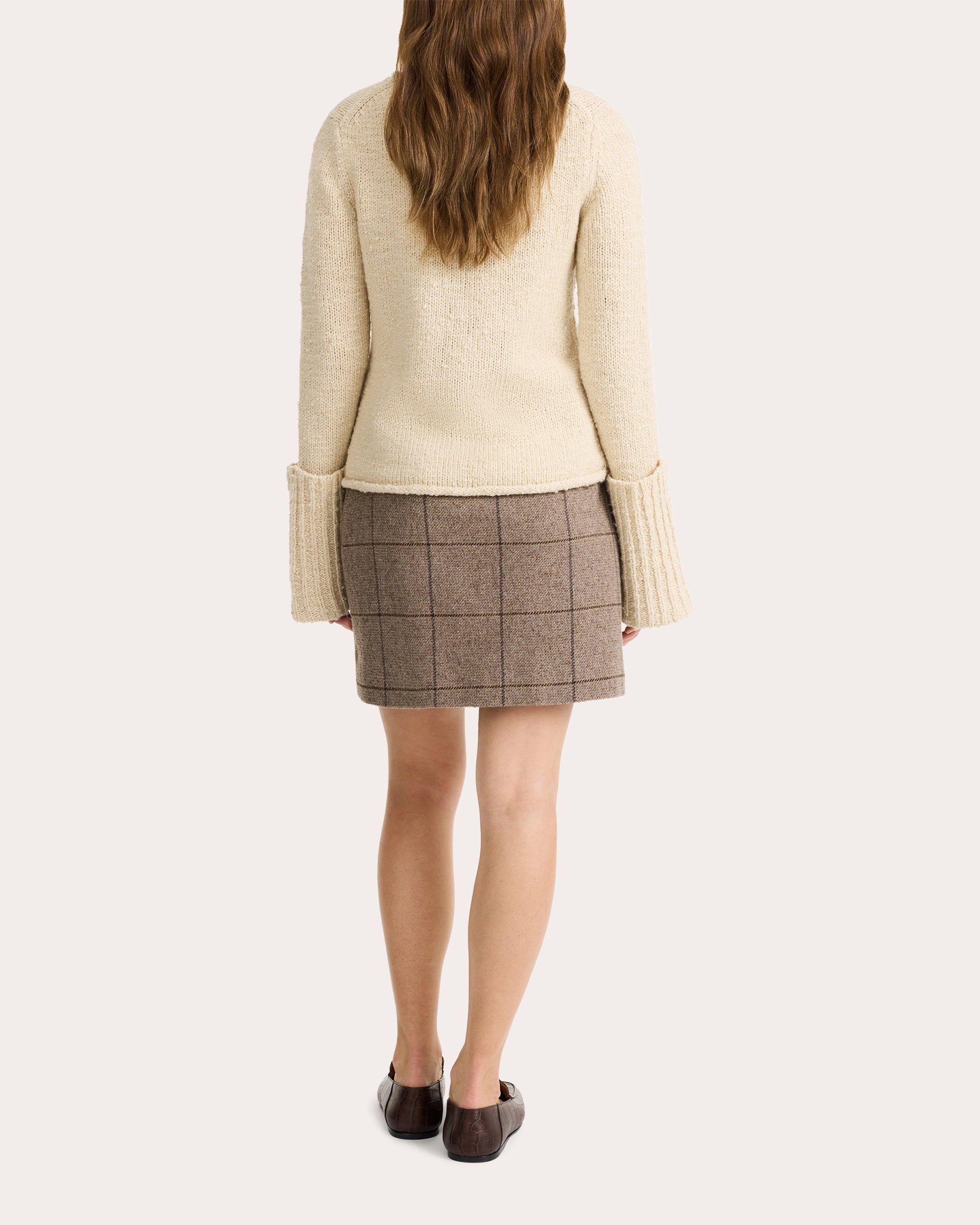 Vestlinge Checked Wool-Blend Mini Skirt