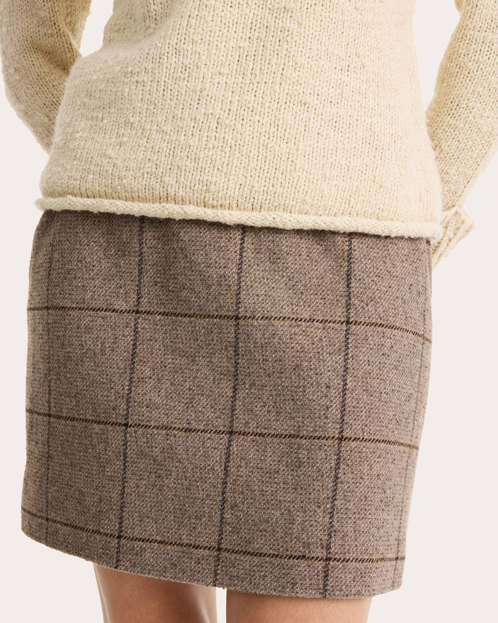 Vestlinge Checked Wool-Blend Mini Skirt