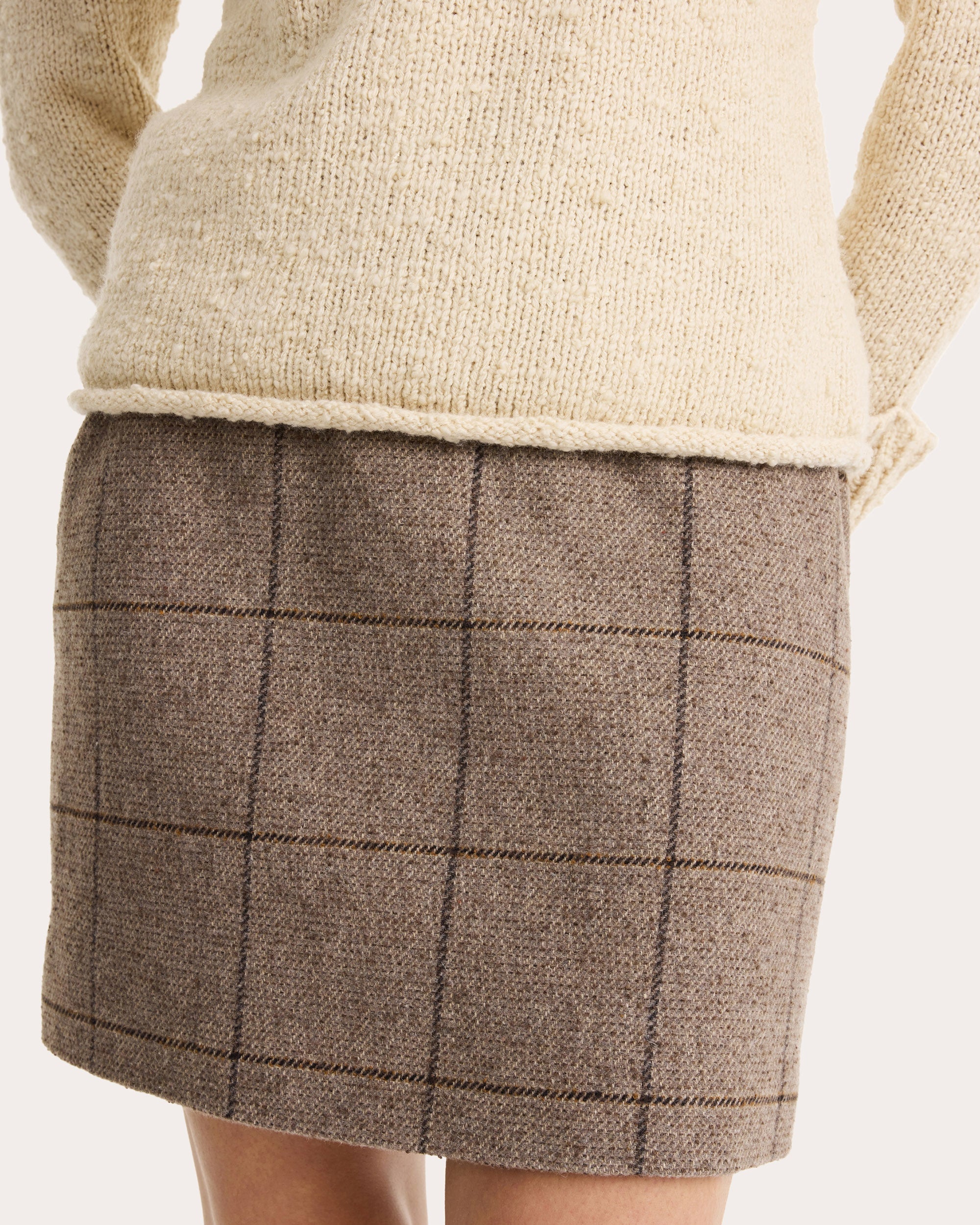 Vestlinge Checked Wool-Blend Mini Skirt