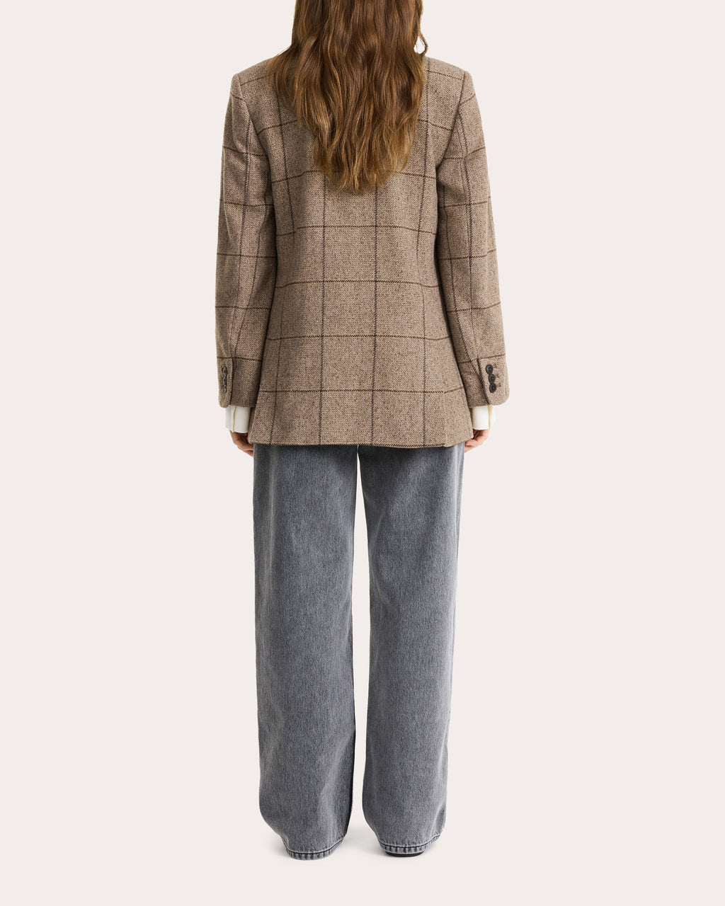 Railey Checked Embroidered Wool-Blend Blazer