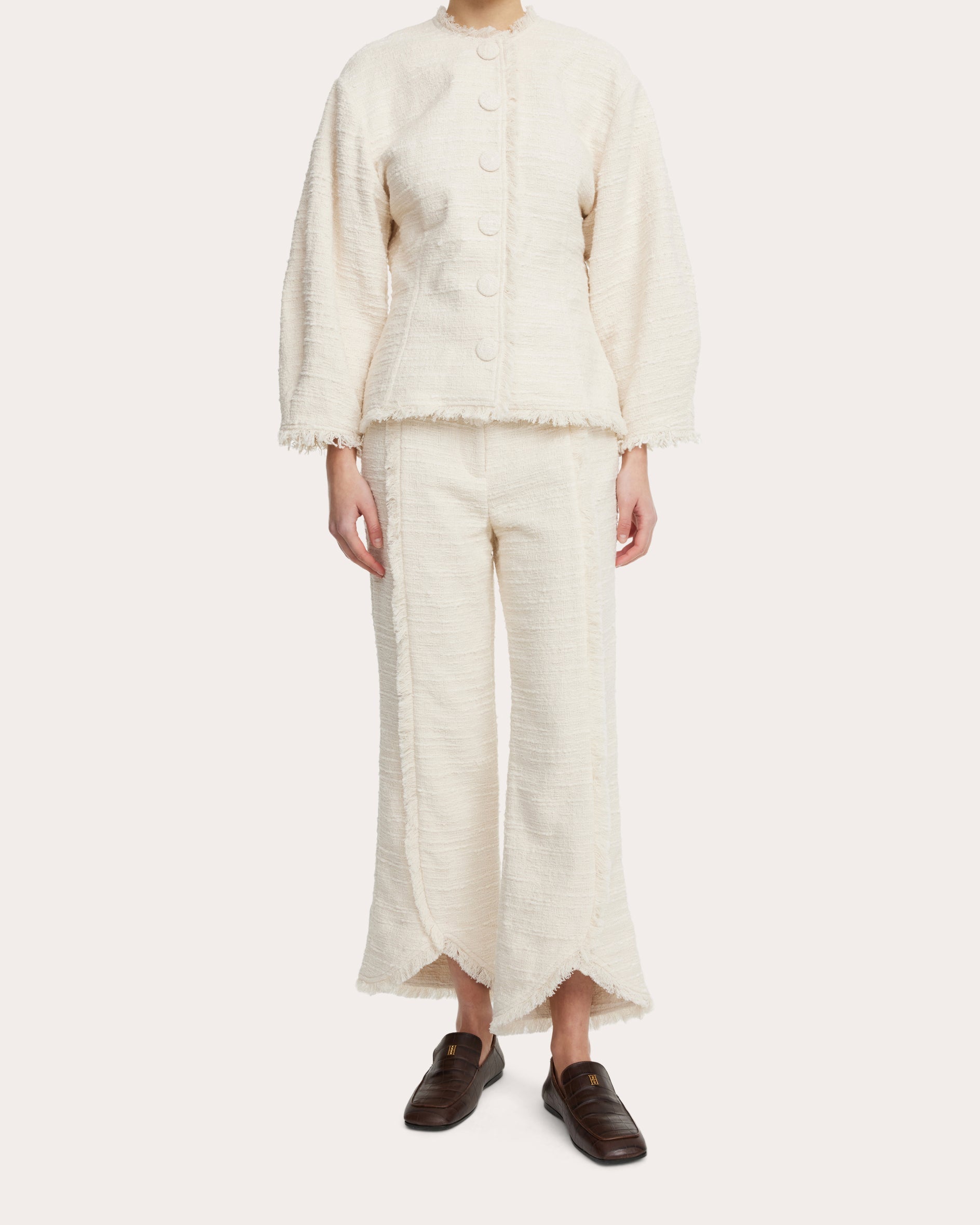 Vascaya Fringed Bouclé Blazer