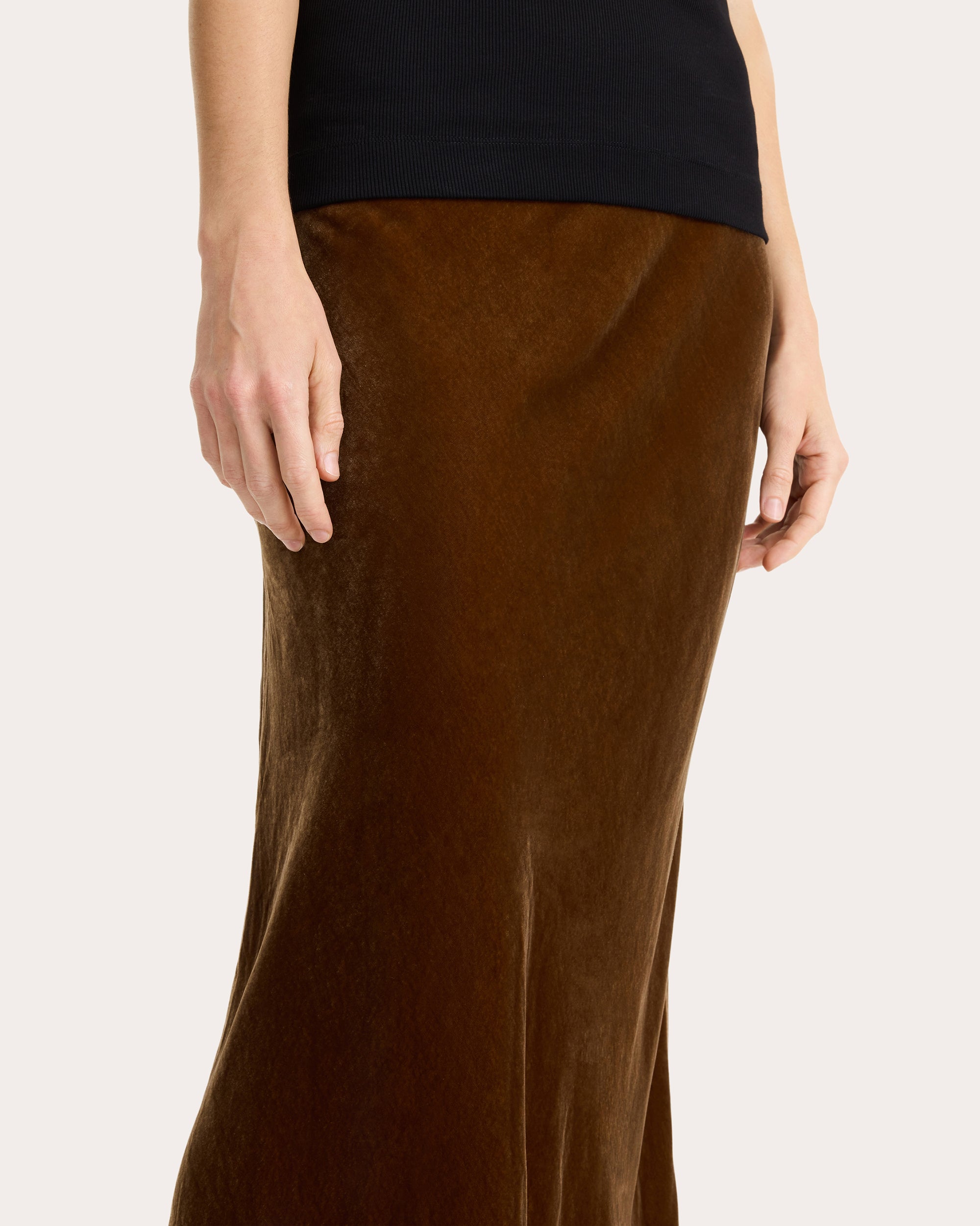 Boshan Velvet Midi Skirt