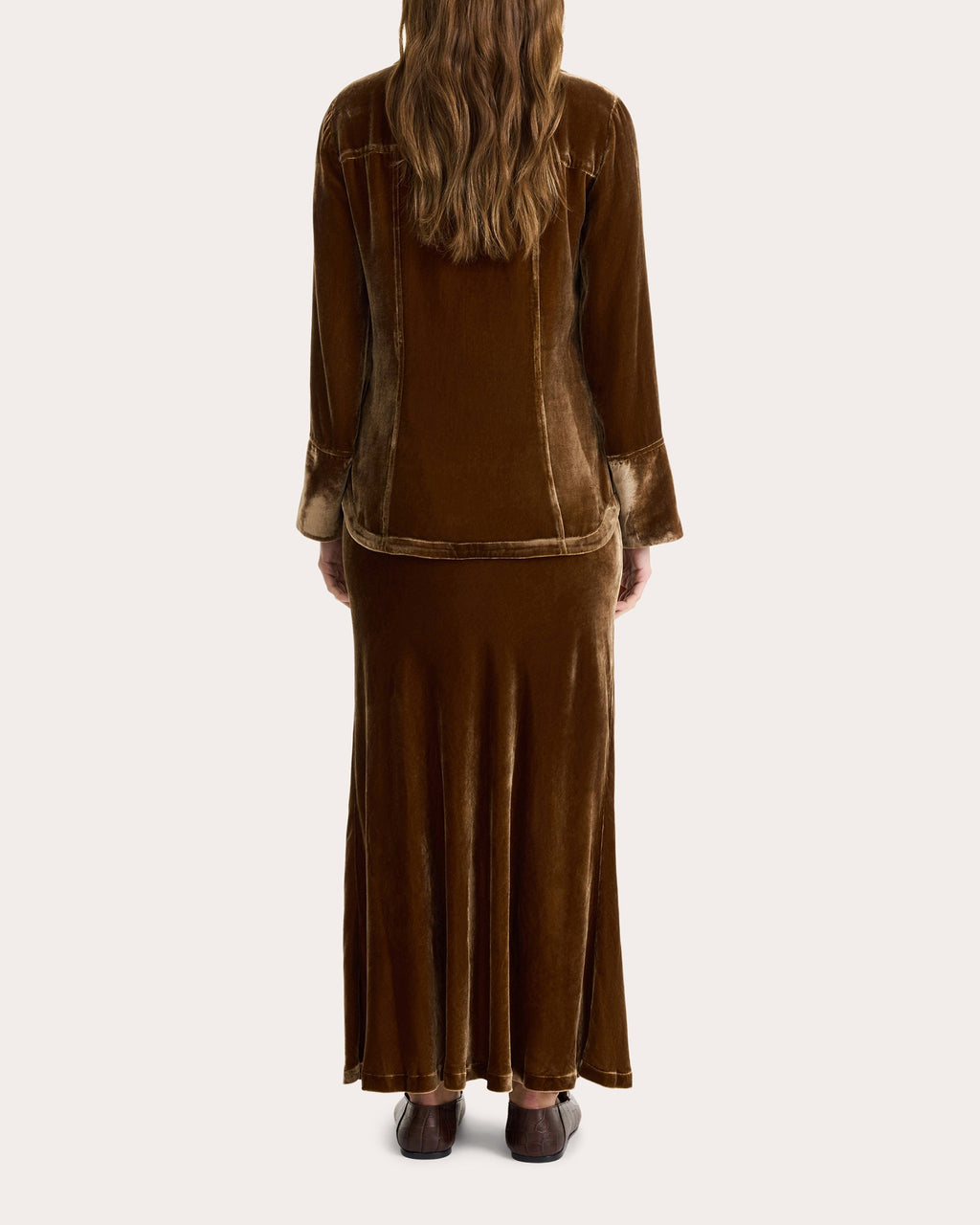 Boshan Velvet Midi Skirt