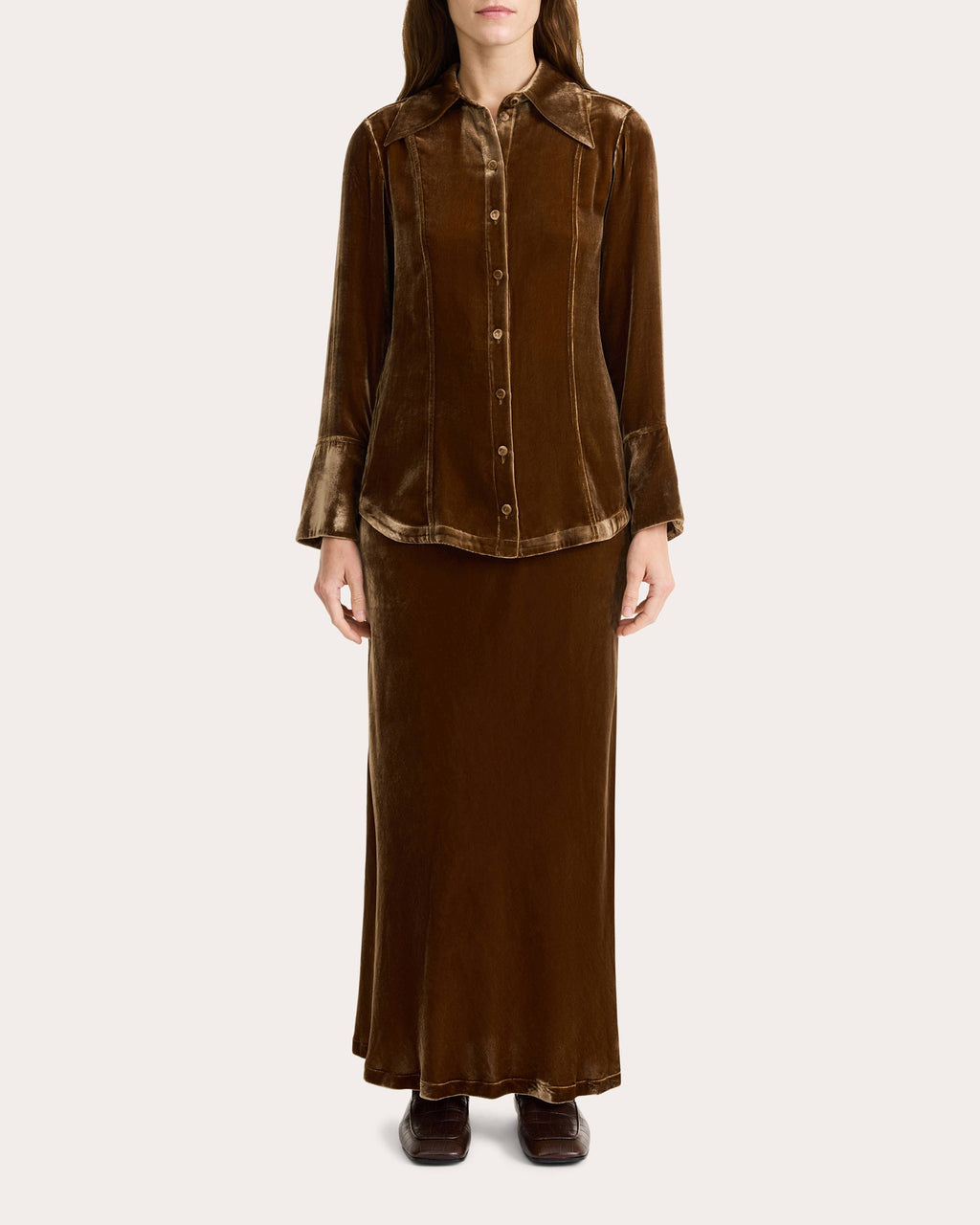 Boshan Velvet Midi Skirt