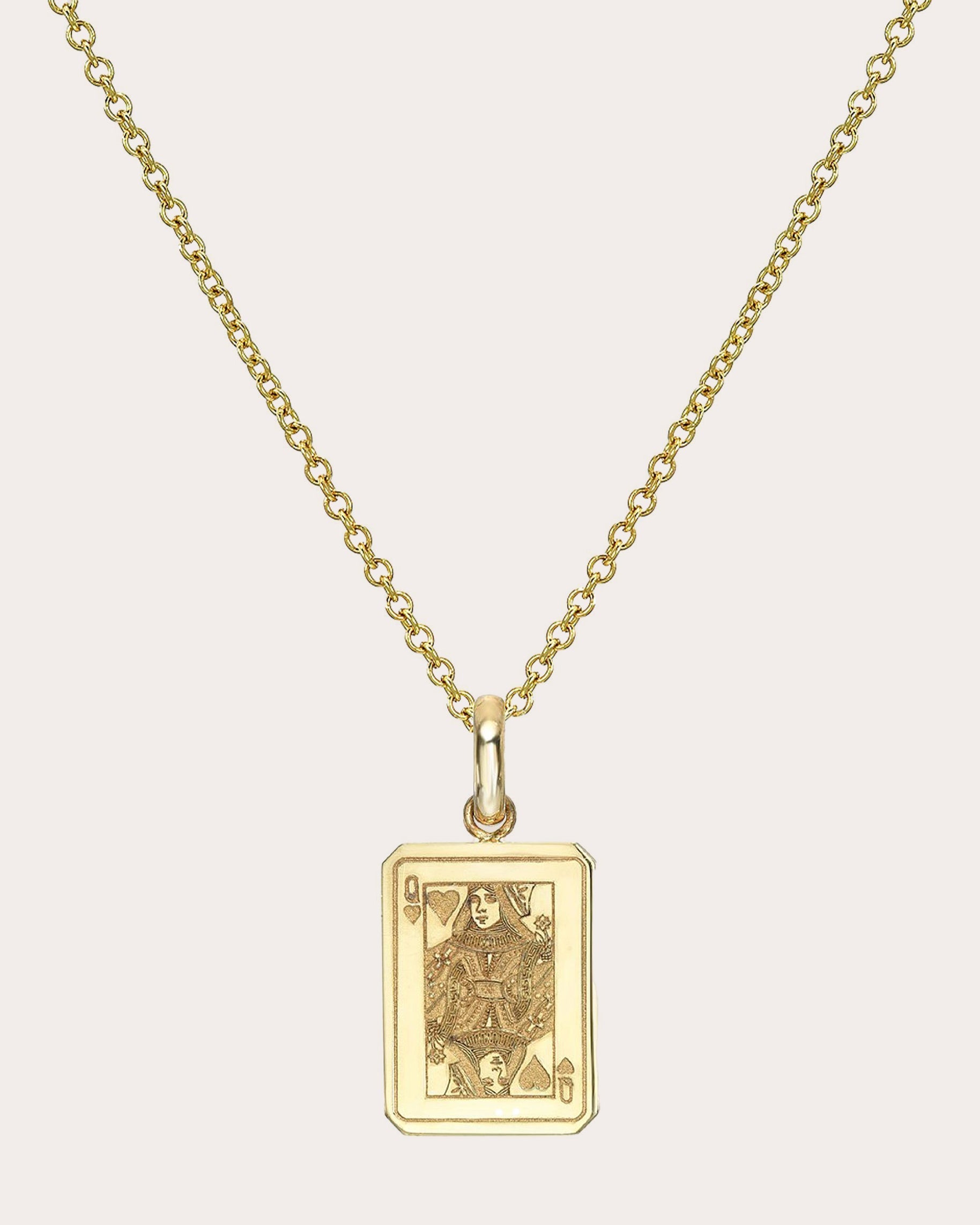 Queen of Hearts 14K Gold Pendant Necklace