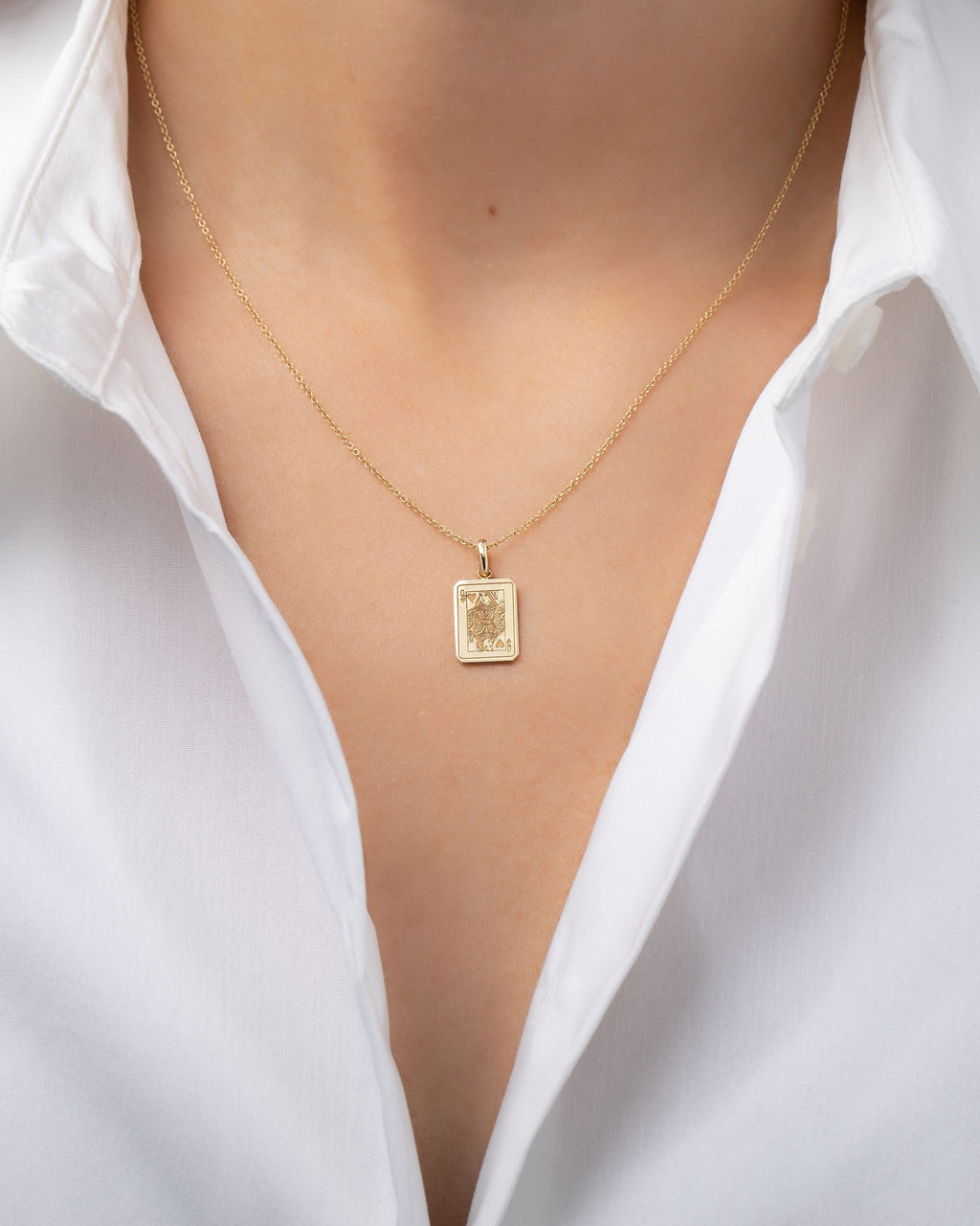 Queen of Hearts 14K Gold Pendant Necklace