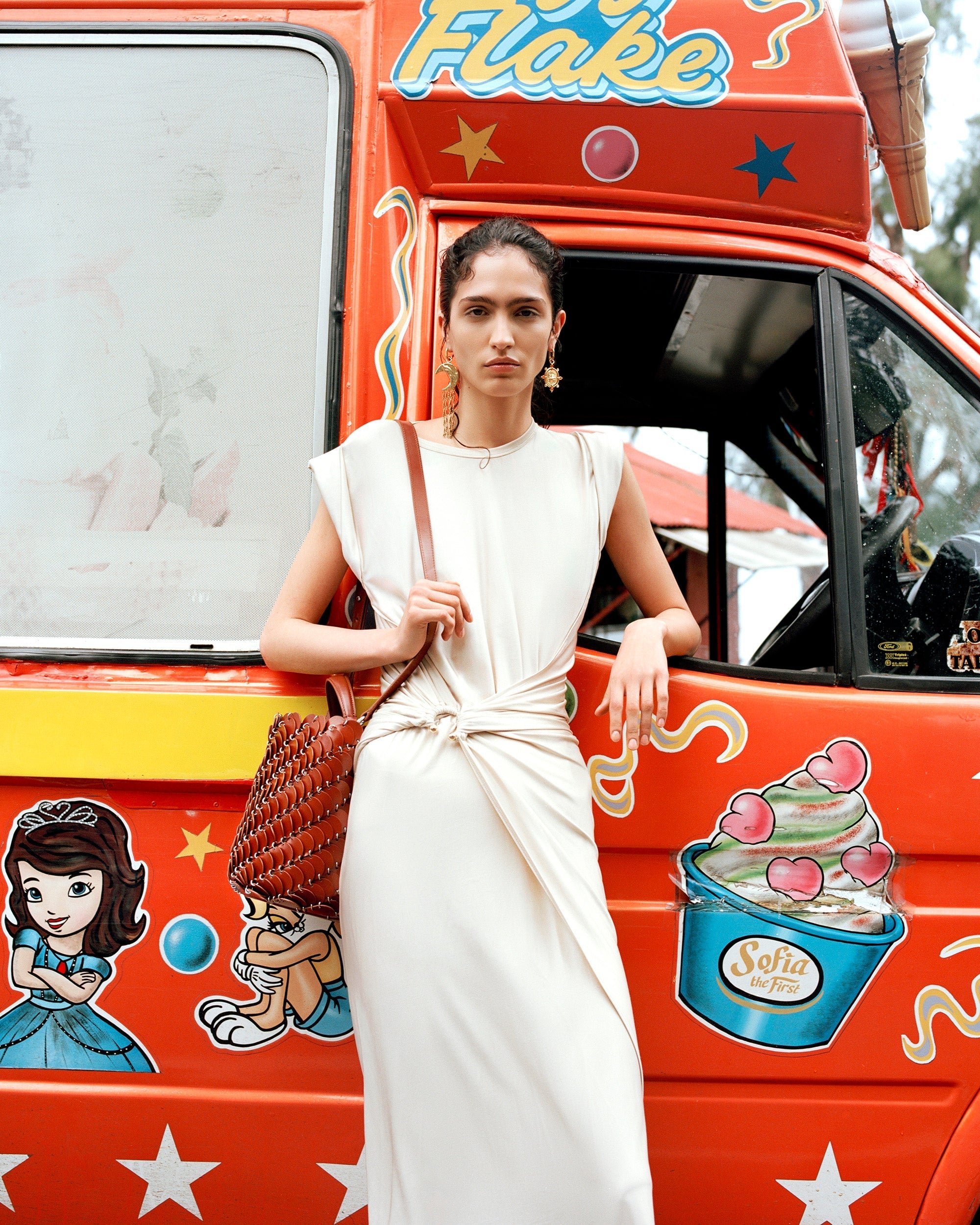 Asymmetric Draped Satin-Jersey Midi Dress