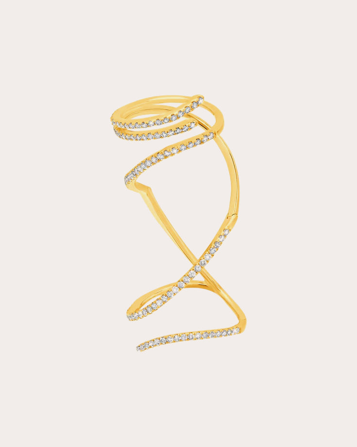 Mega Swirl 14K Gold Diamond Ring