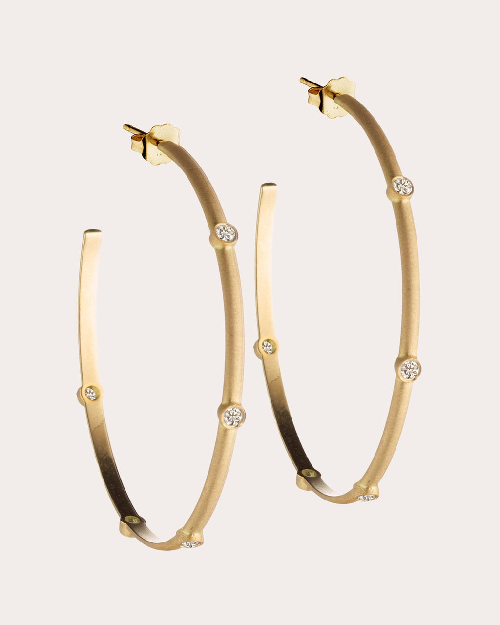Circle of 5ths 18K Gold Diamond Hoop Earrings