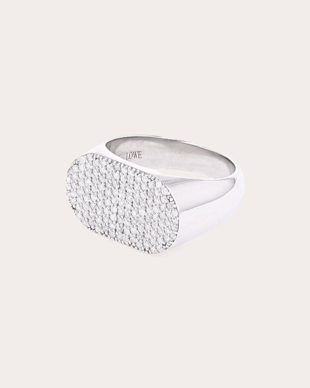 Sterling Silver and Diamond Pavé Signet Ring