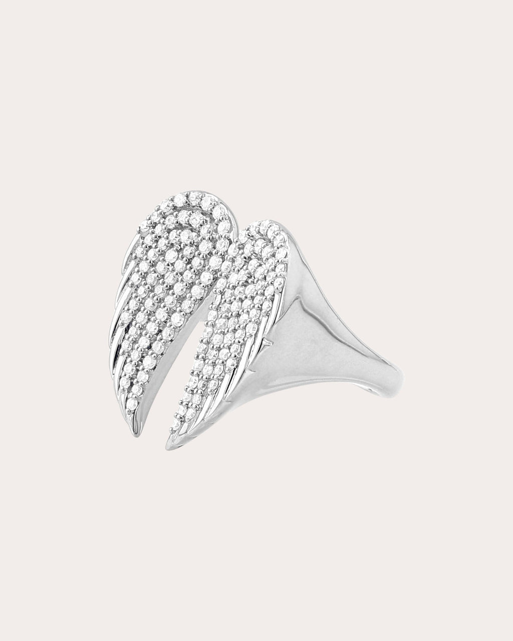 Sterling Silver and Diamond Angel Wing Ring