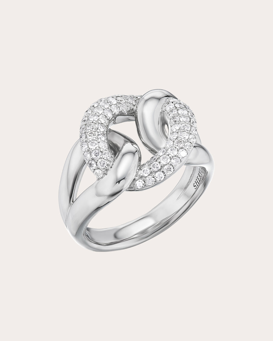 Mariner Love Knot Sterling Silver Diamond Ring