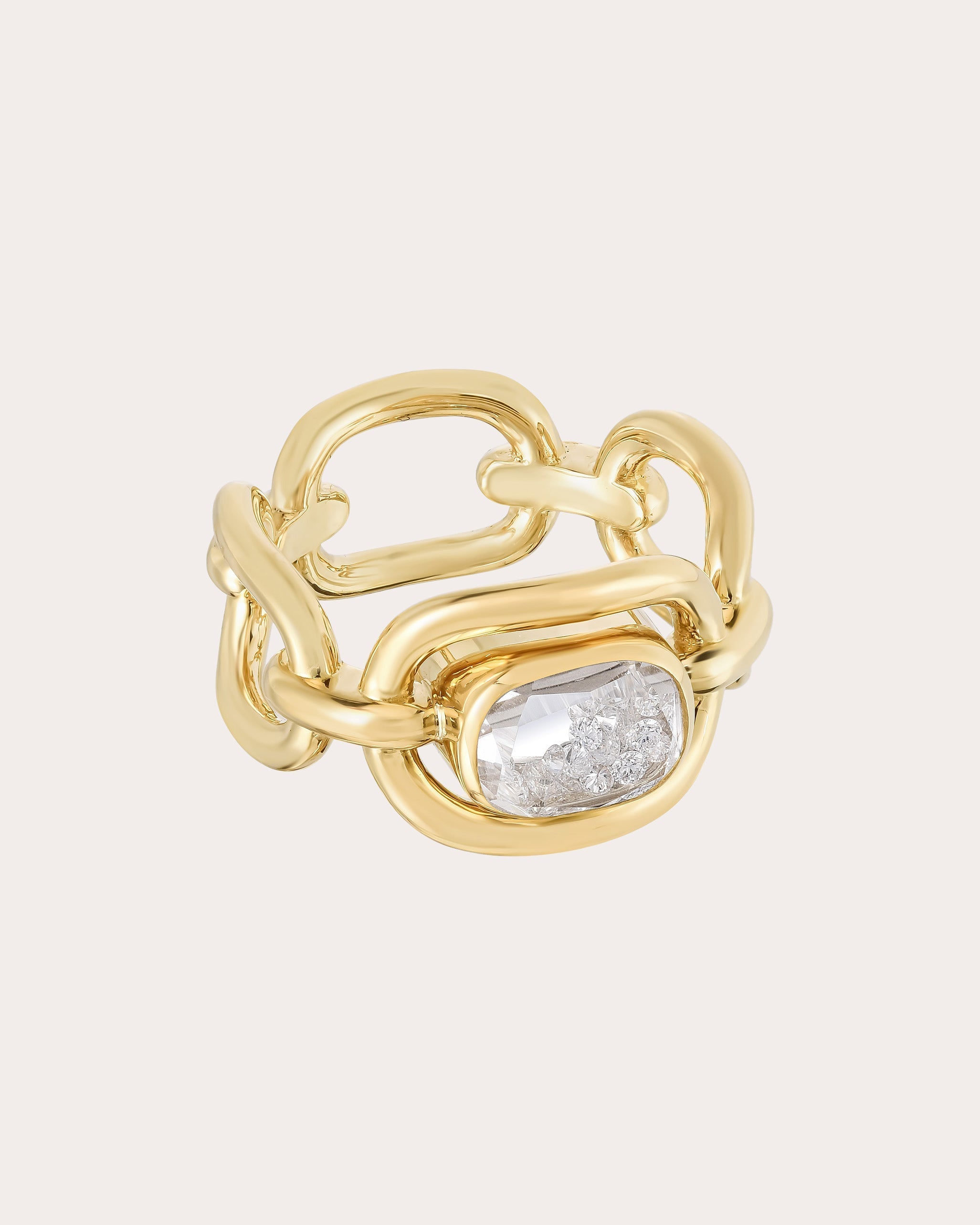 Malha 18K Gold Crystal and Diamond Shaker Ring