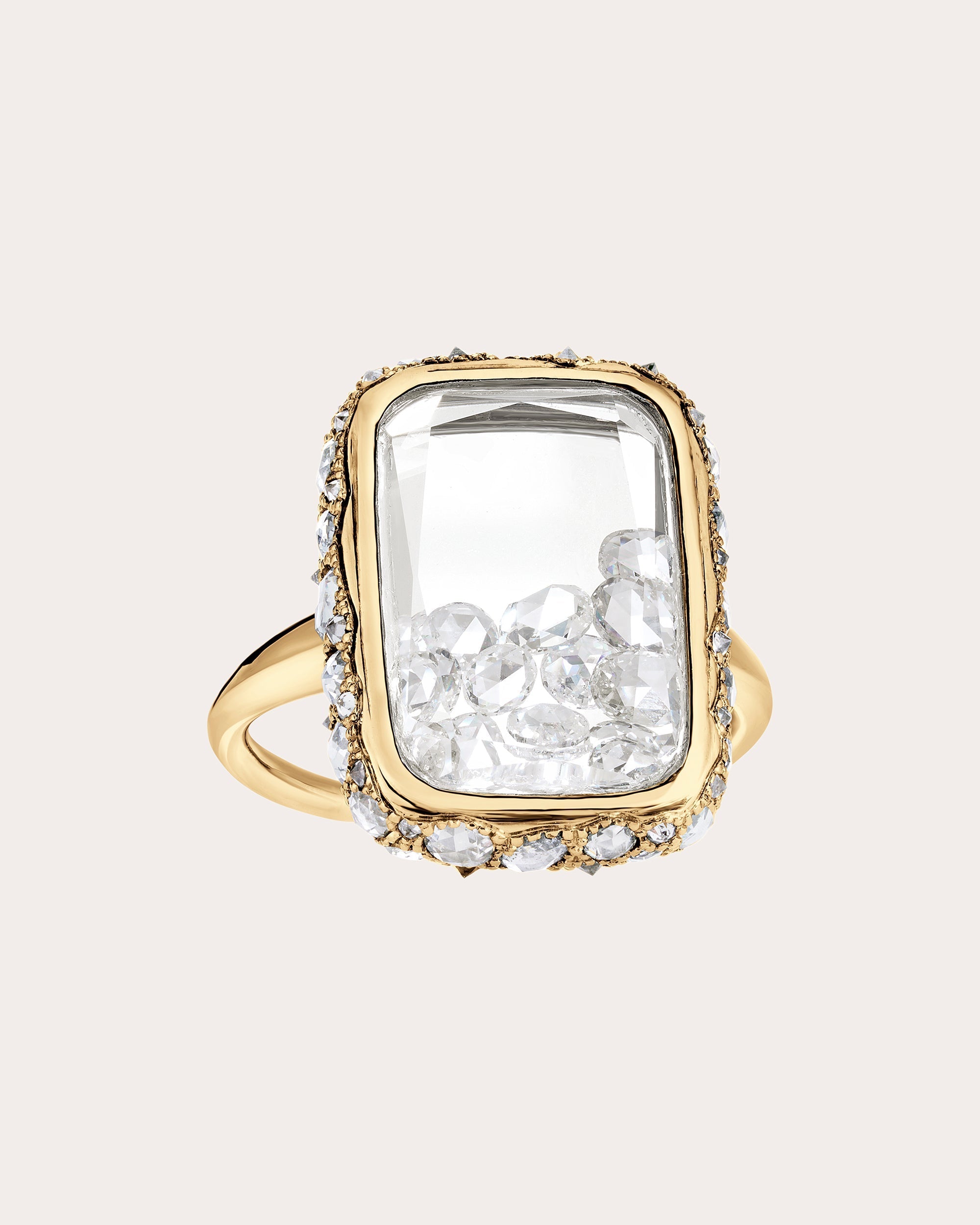 Ten Fourteen Antique 18K Gold Diamond Shaker Ring