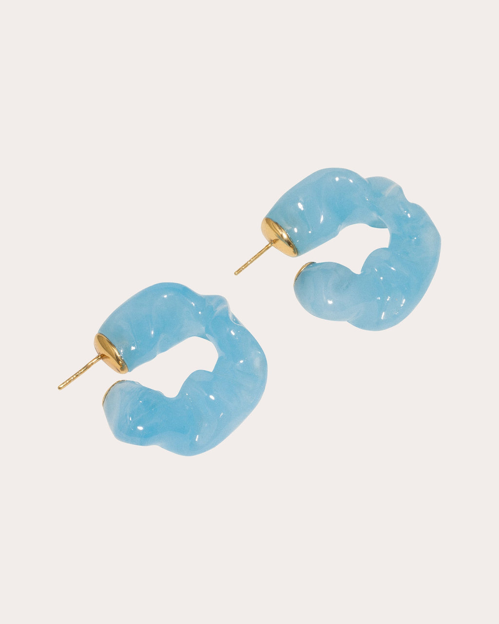 Ruffle 18K Gold-Plated Silver and Resin Earrings