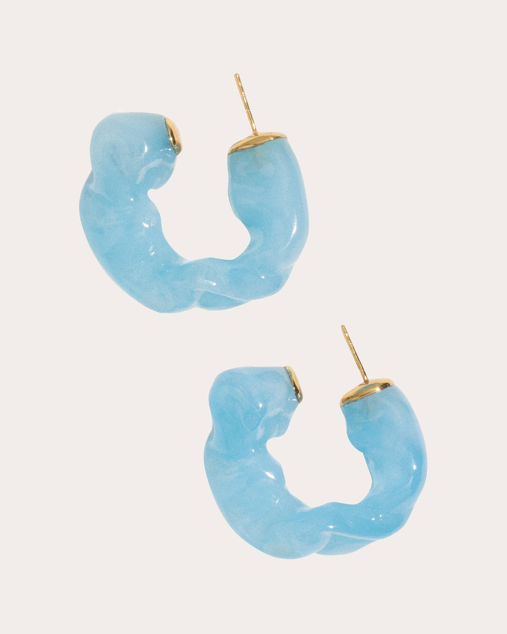 Ruffle 18K Gold-Plated Silver and Resin Earrings