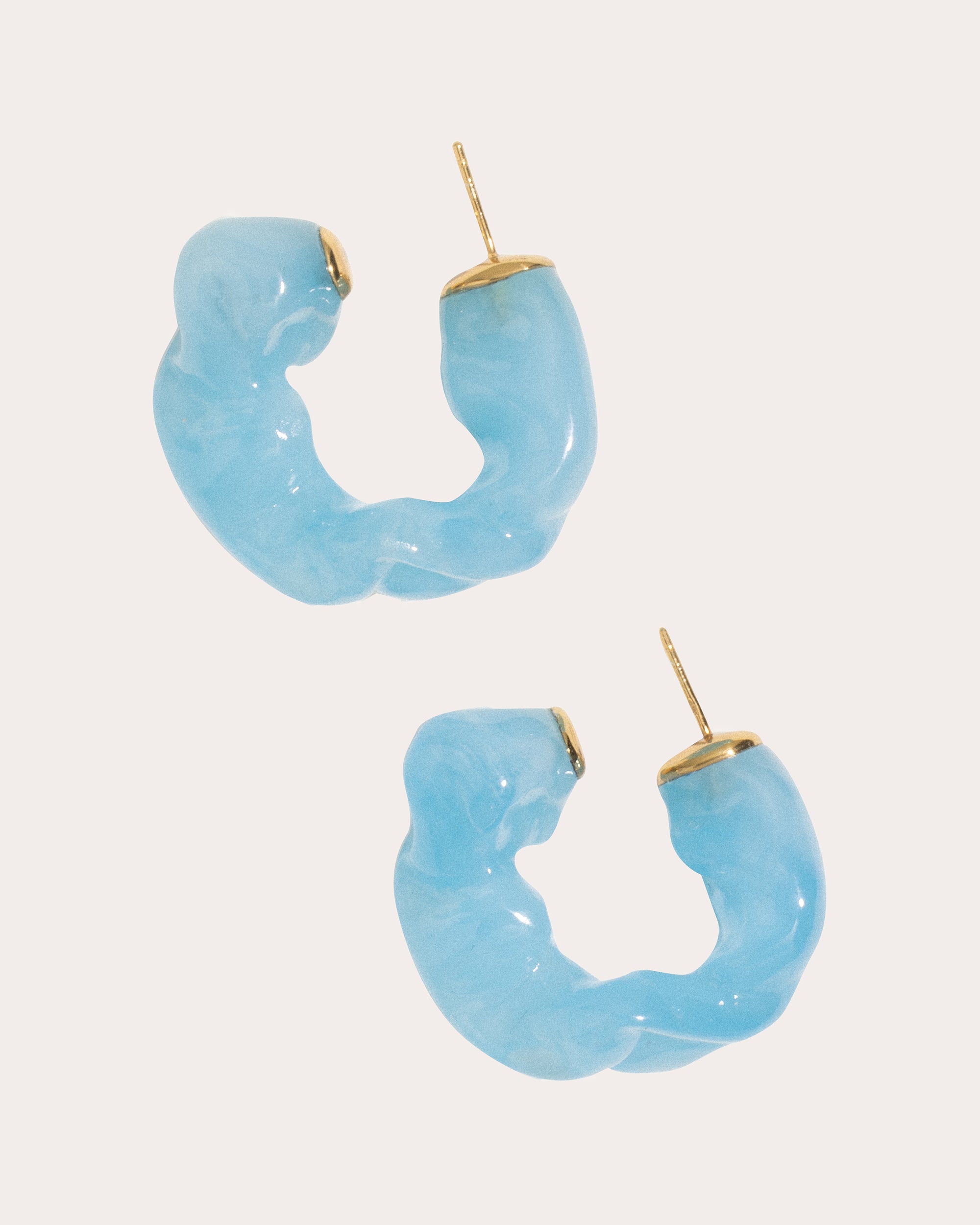 Ruffle 18K Gold-Plated Silver and Resin Earrings