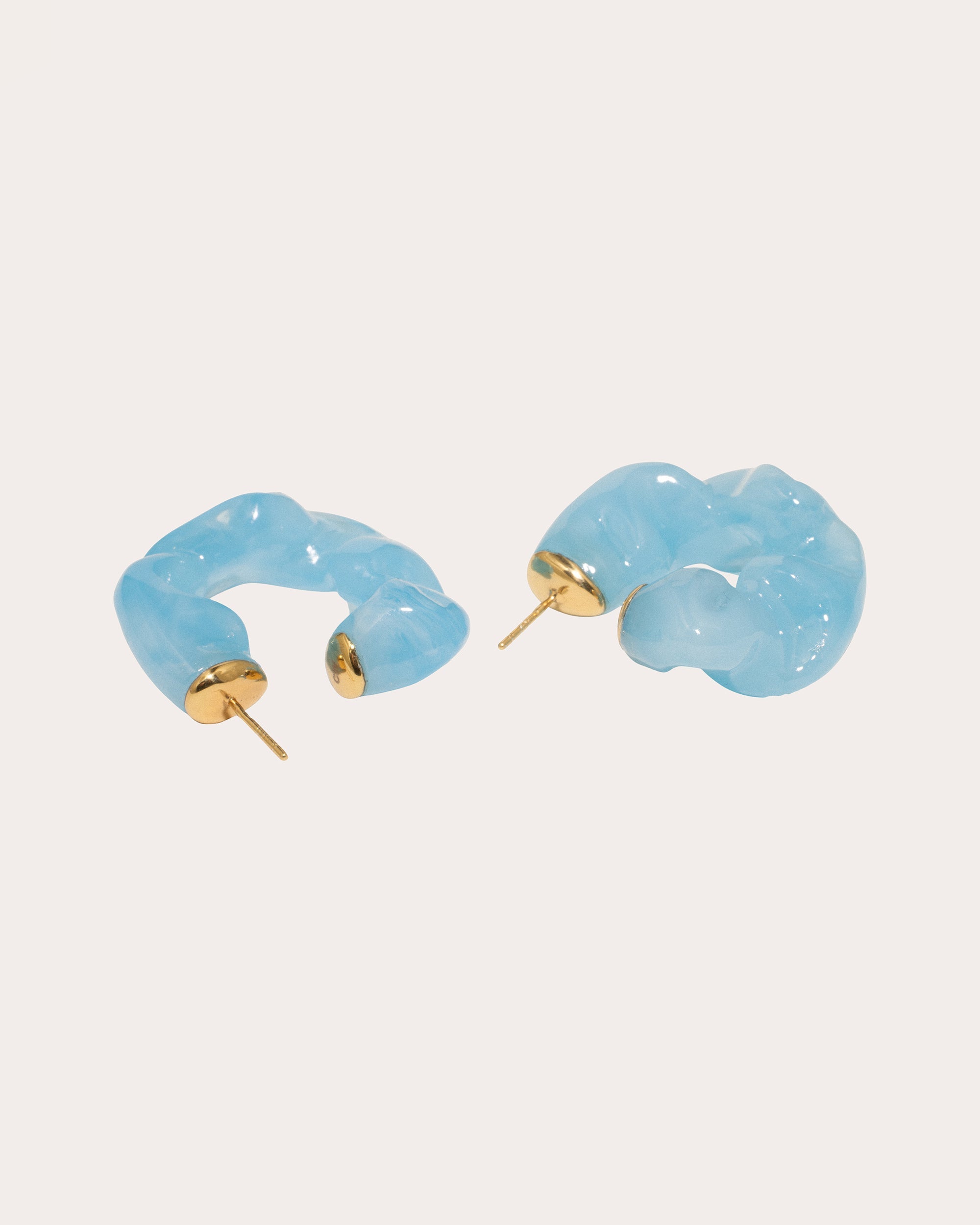 Ruffle 18K Gold-Plated Silver and Resin Earrings