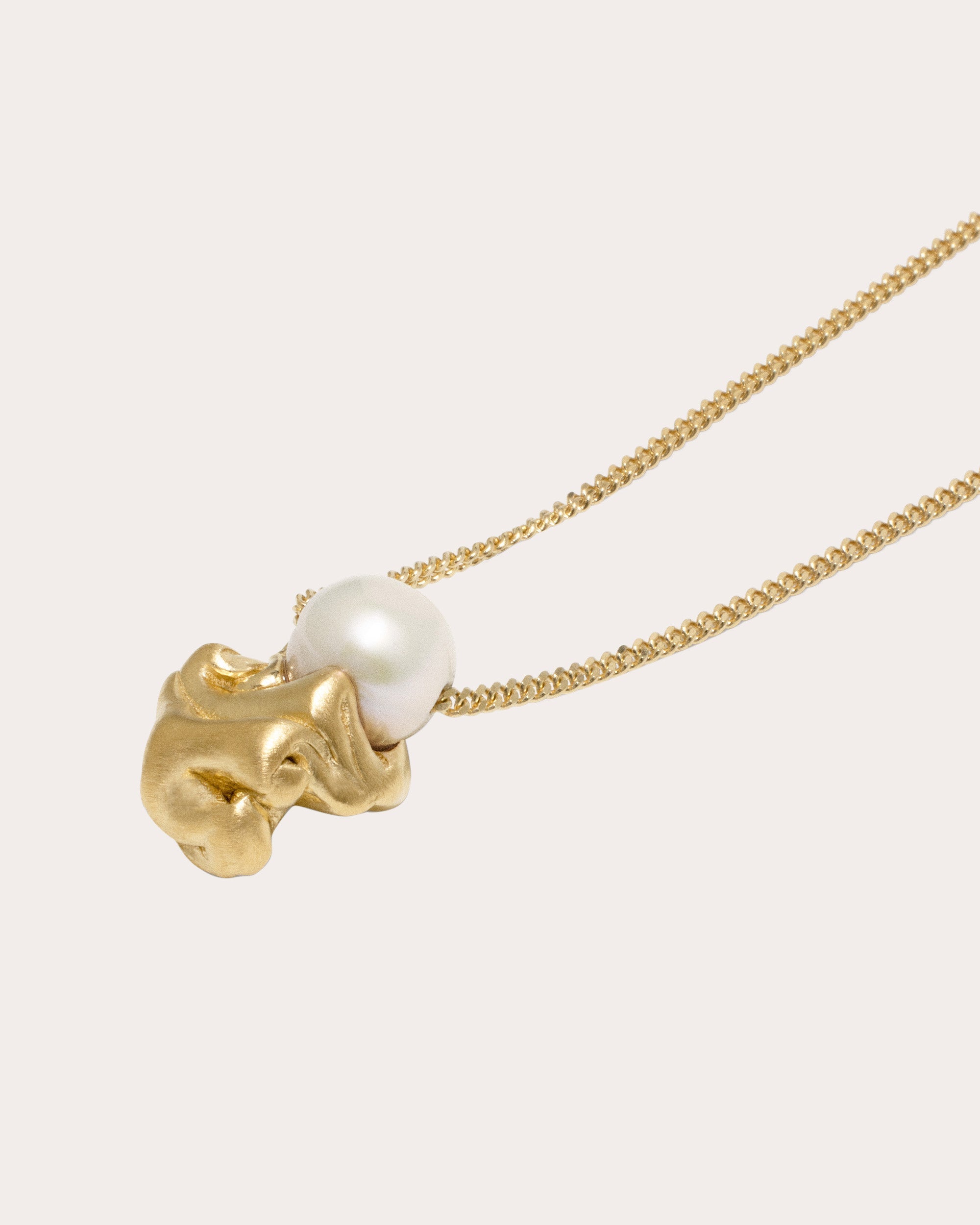 "Notsobig" 14K Gold-Plated Silver and Pearl Pendant Necklace