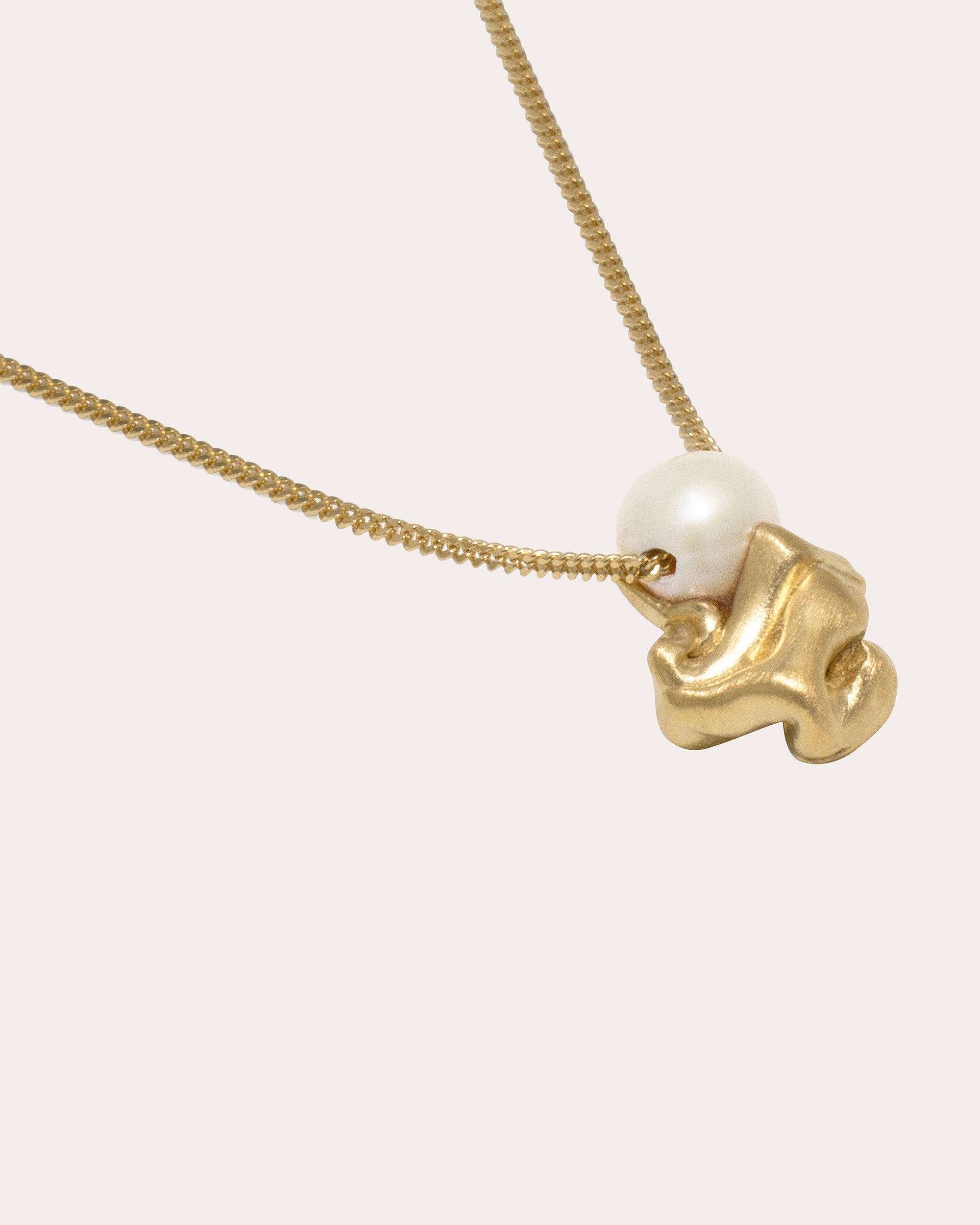"Notsobig" 14K Gold-Plated Silver and Pearl Pendant Necklace