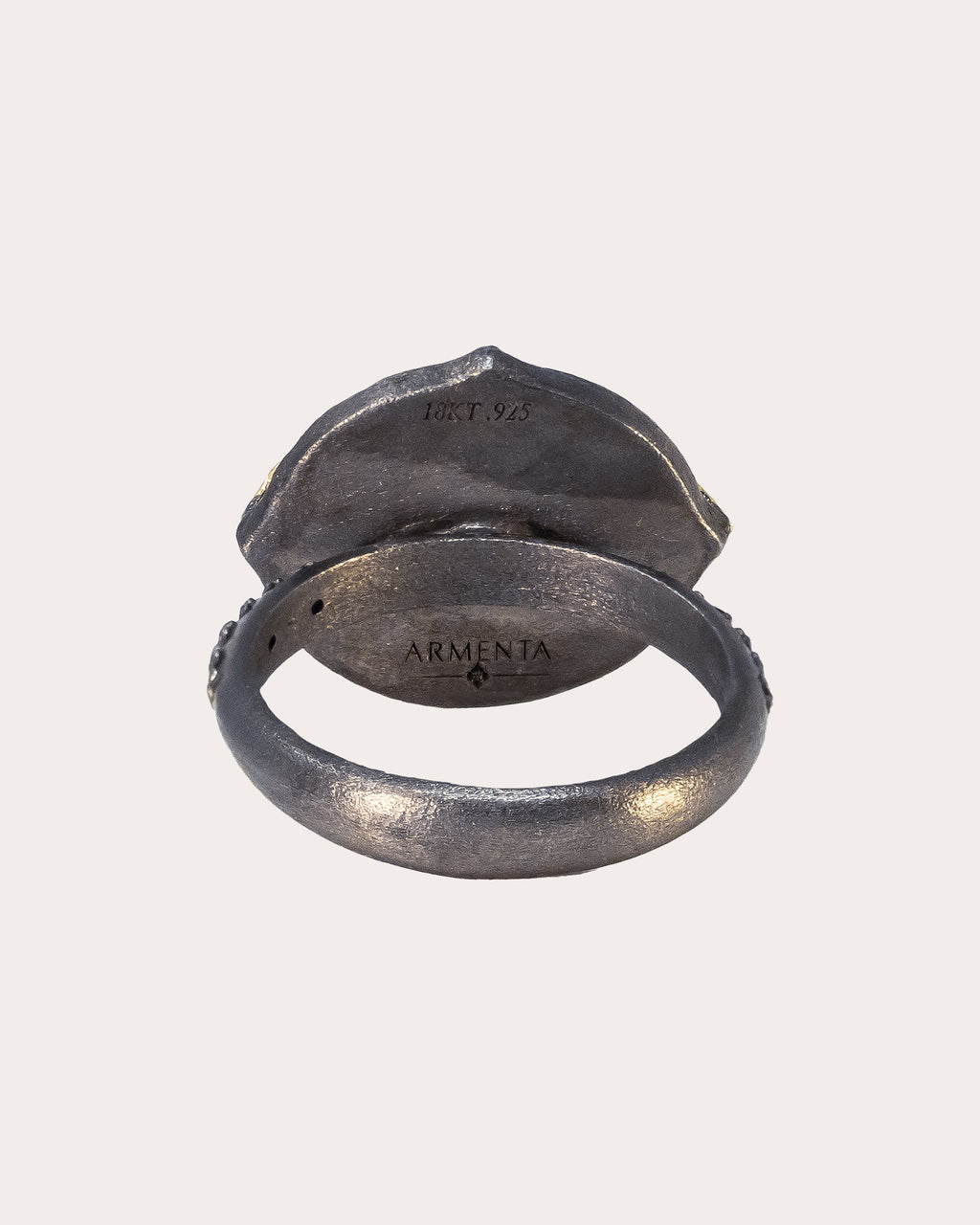 18K Gold Blackened Sterling Silver Topaz and Diamond Ring