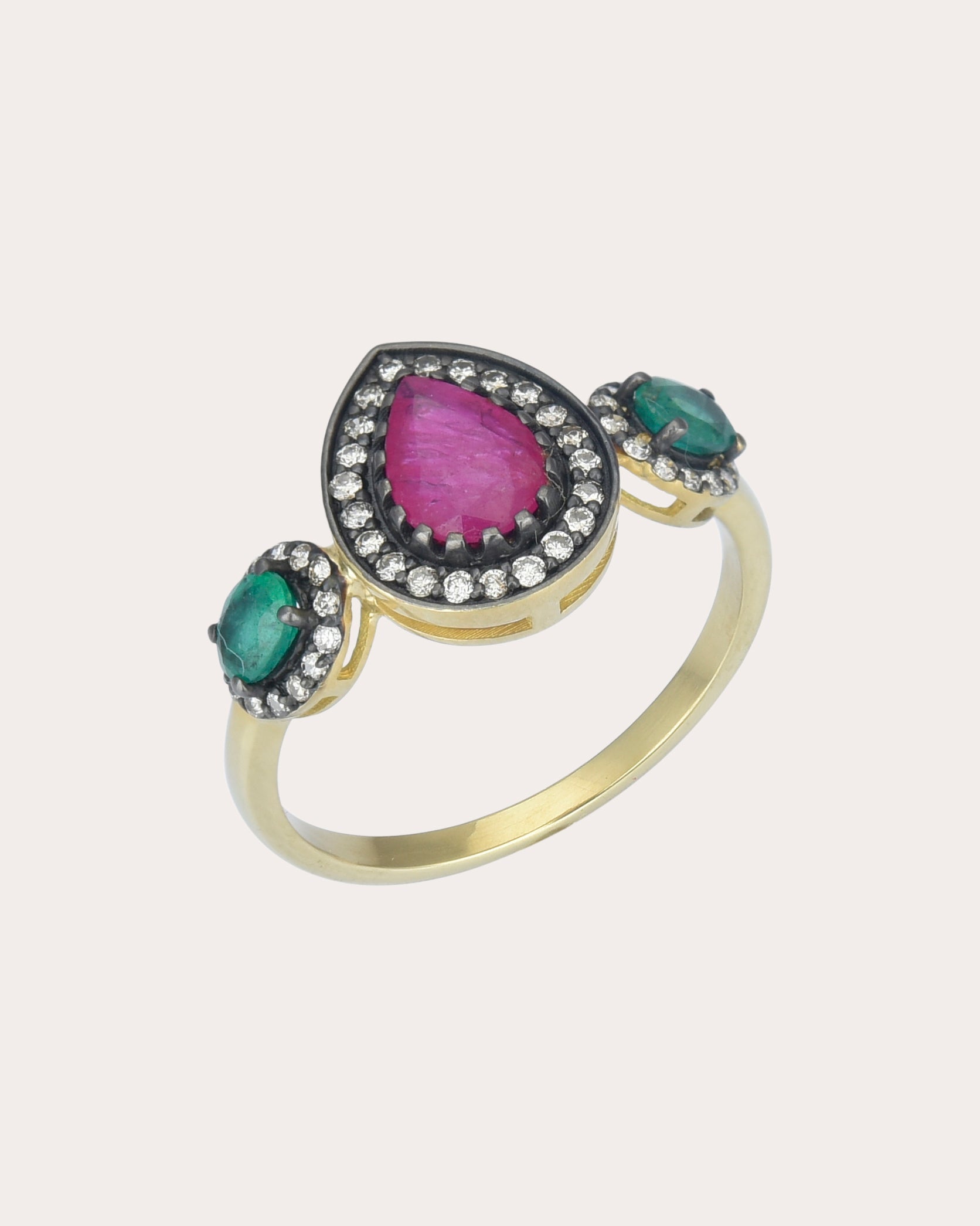 Ruby & Emerald Mini Rajasthan Ring