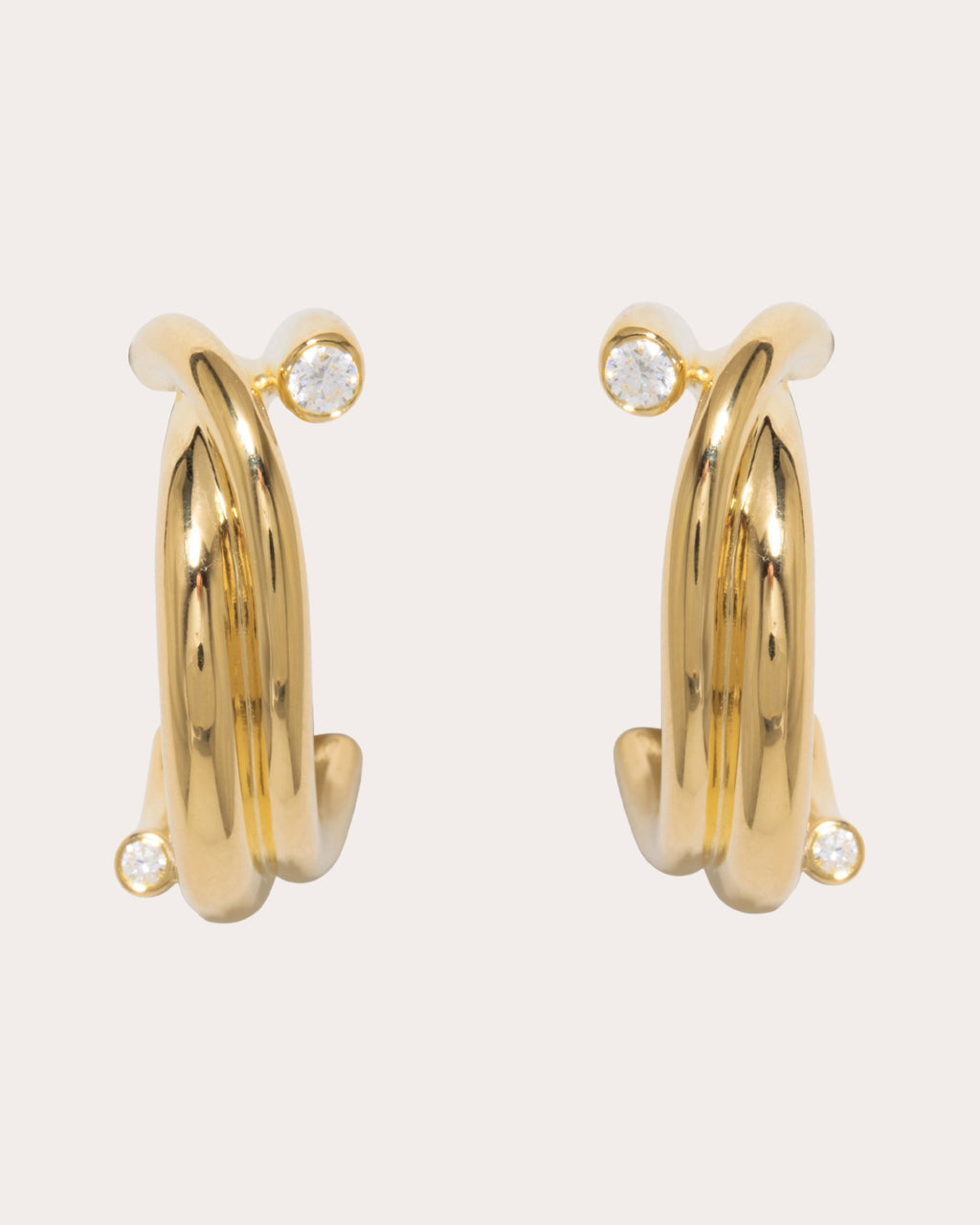 Cubic Zirconia Loop Hoop Earrings