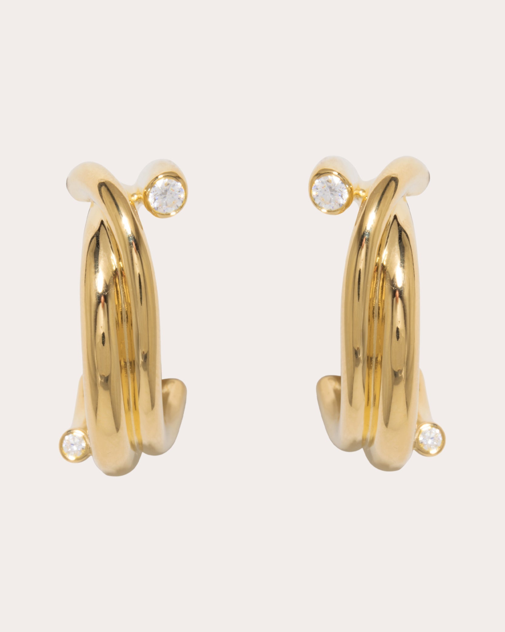 Cubic Zirconia Loop Hoop Earrings