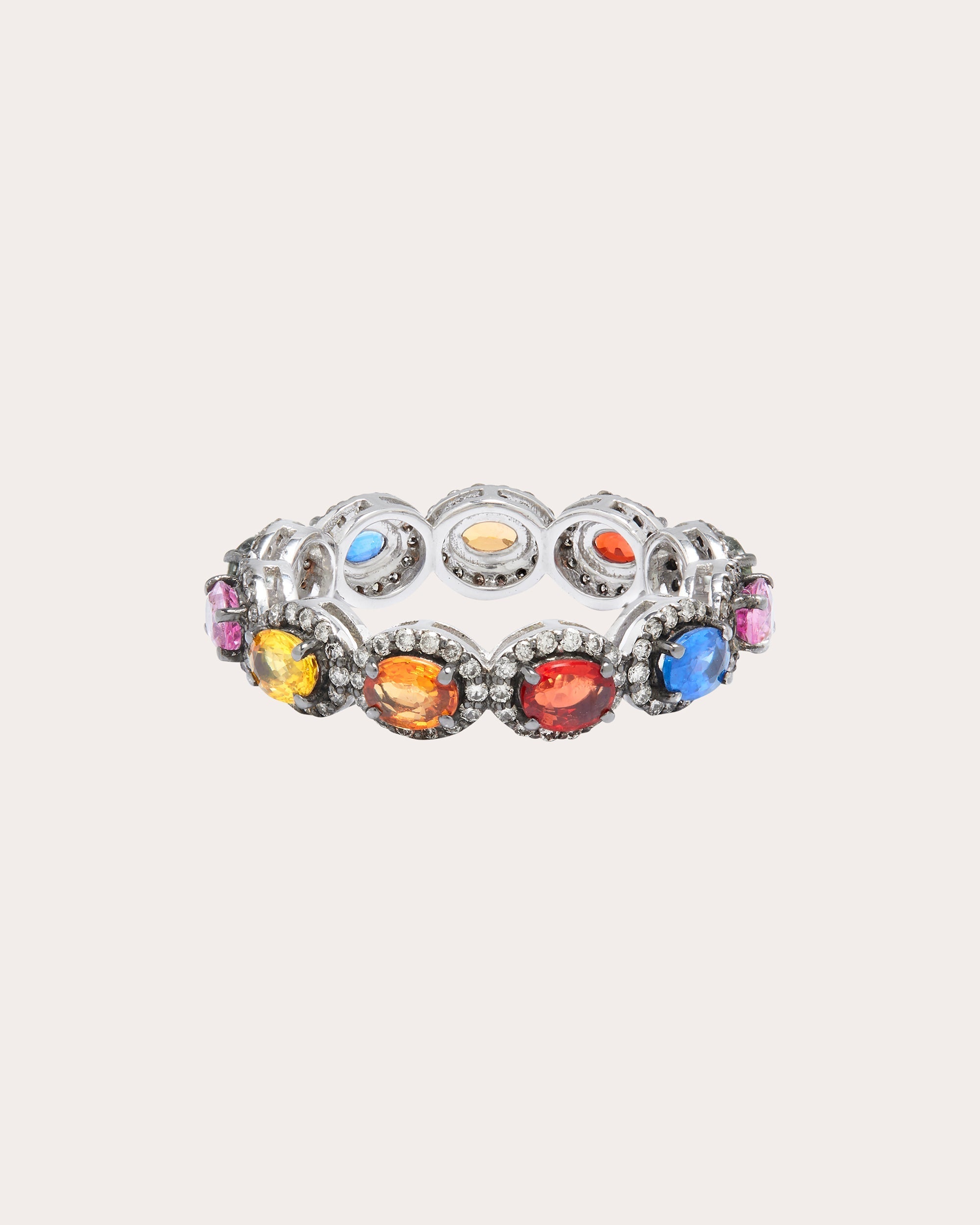 Mini Rajasthan 18K Gold Multi-Sapphire and Diamond Ring