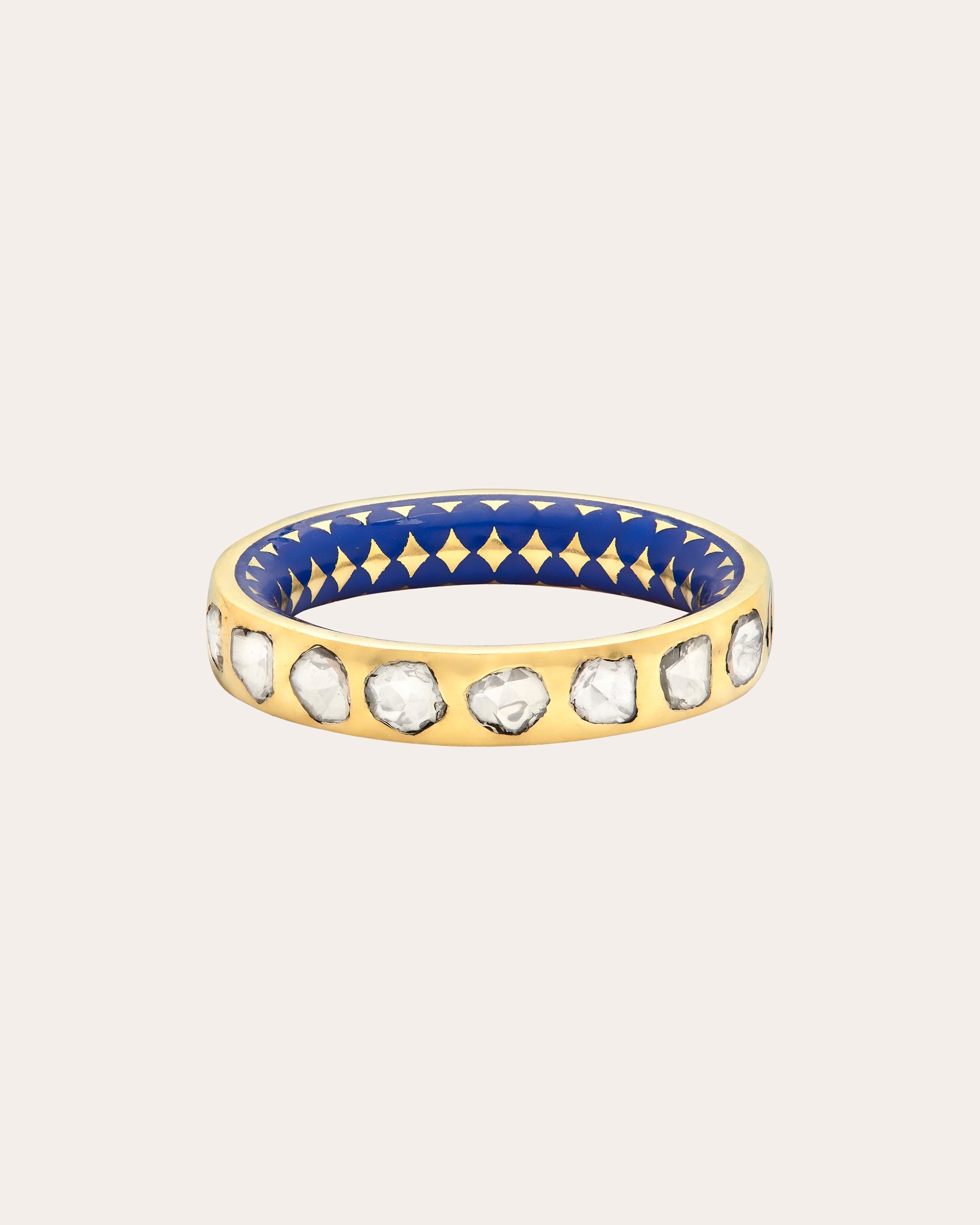 Kundan Diamond & 18k Gold Enamel Ring