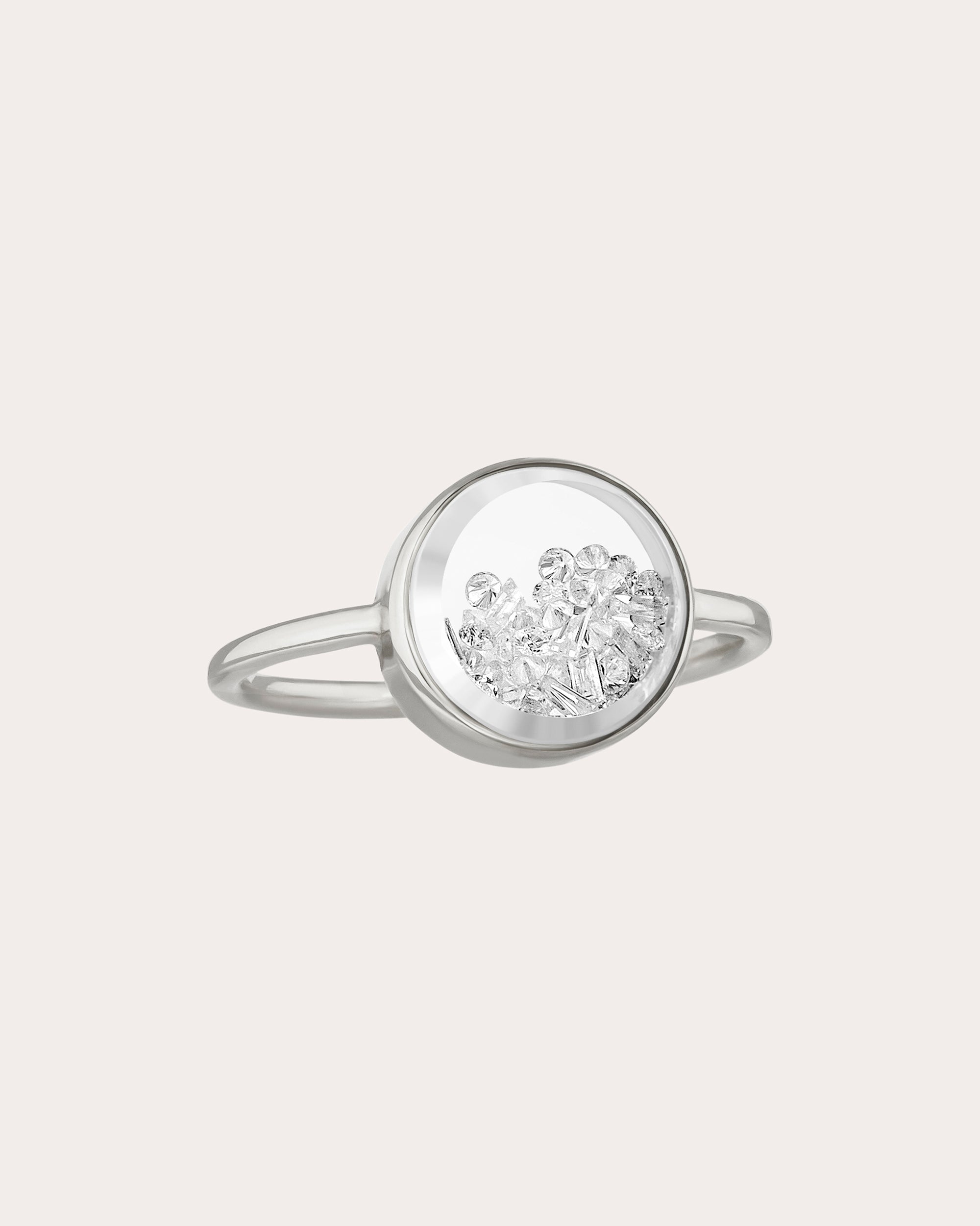 Core 18K Gold Crystal and Diamond Shaker Ring