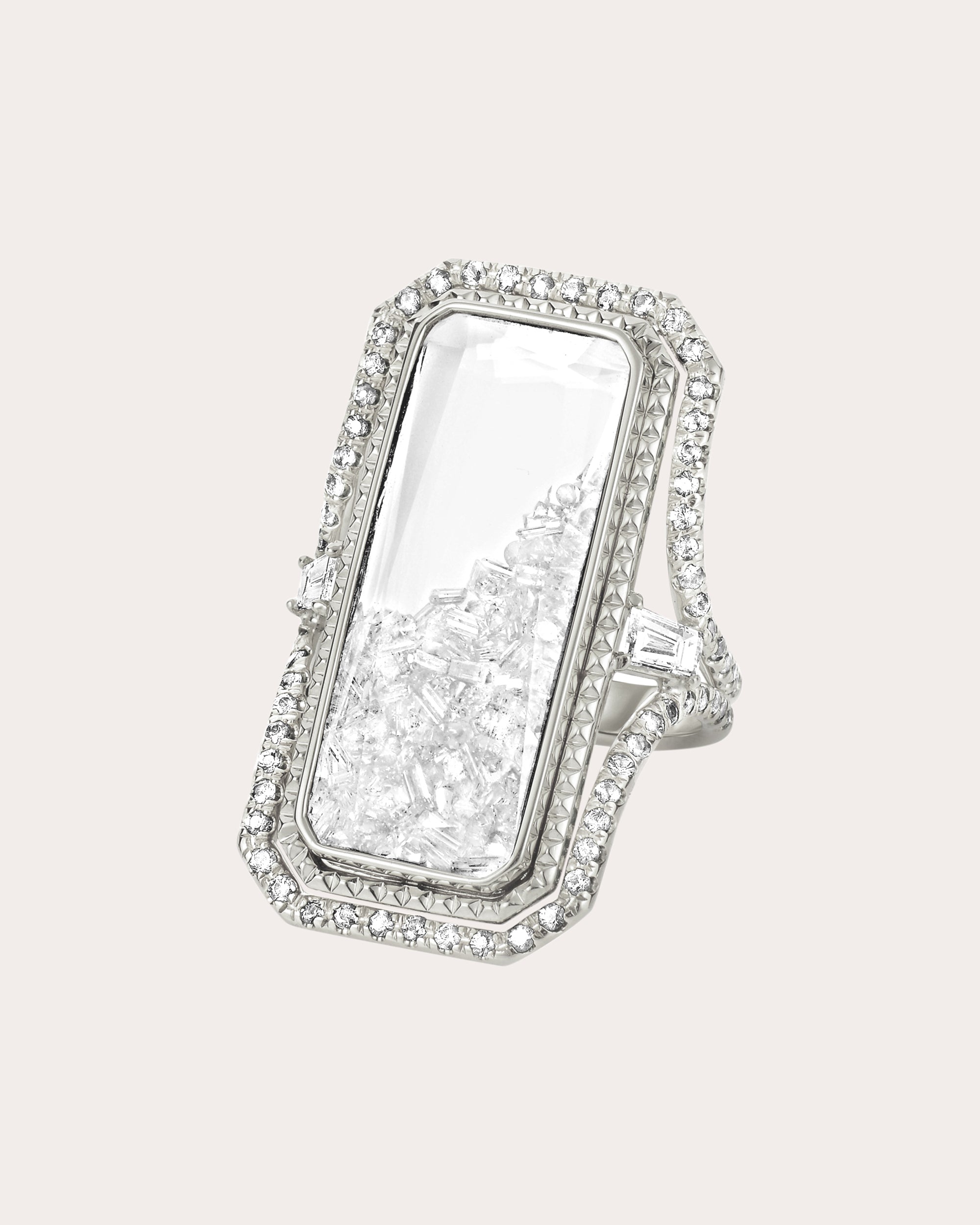 The Cocktail 18K Gold Crystal and Diamond Shaker Ring