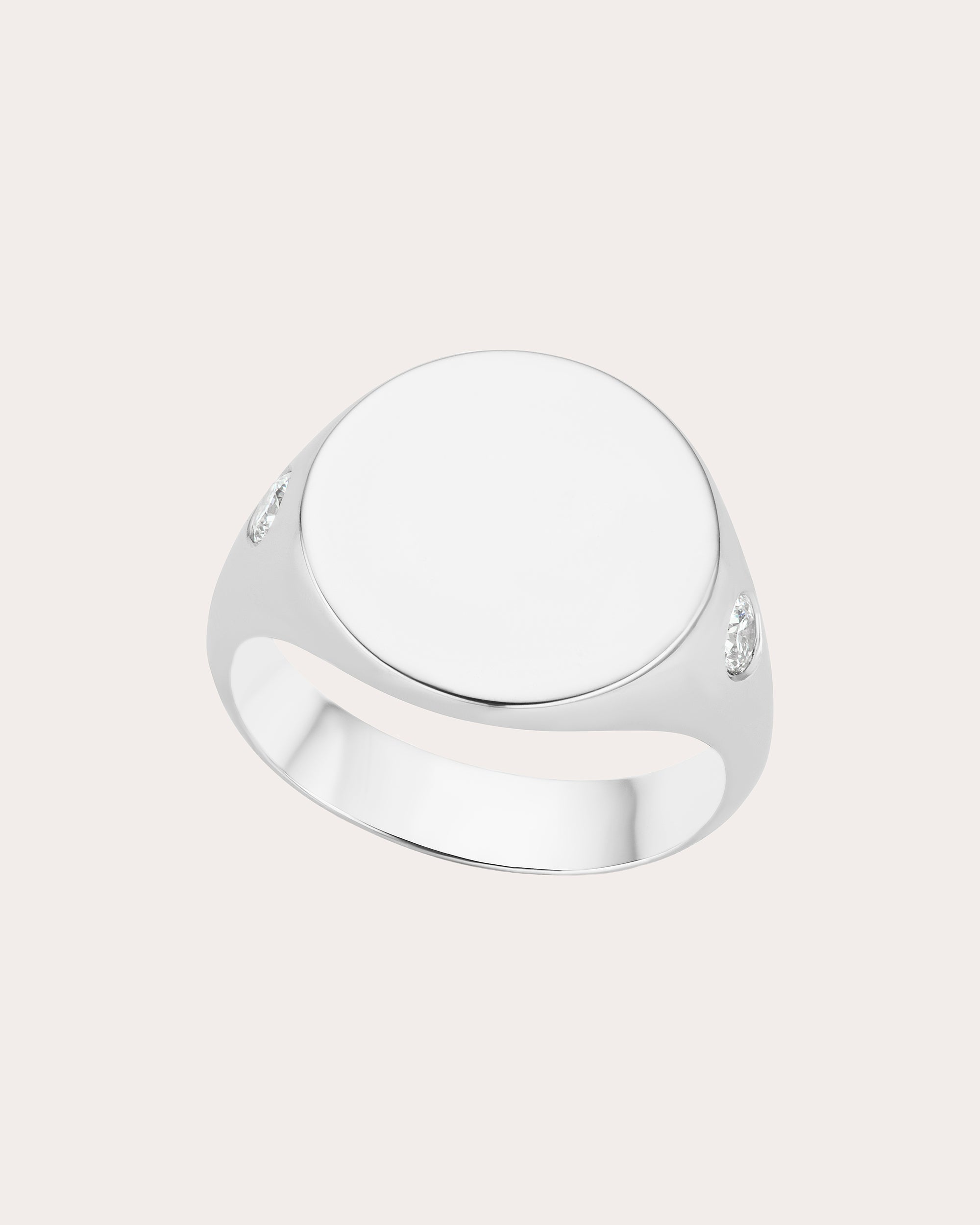 14K Gold Diamond Signet Ring