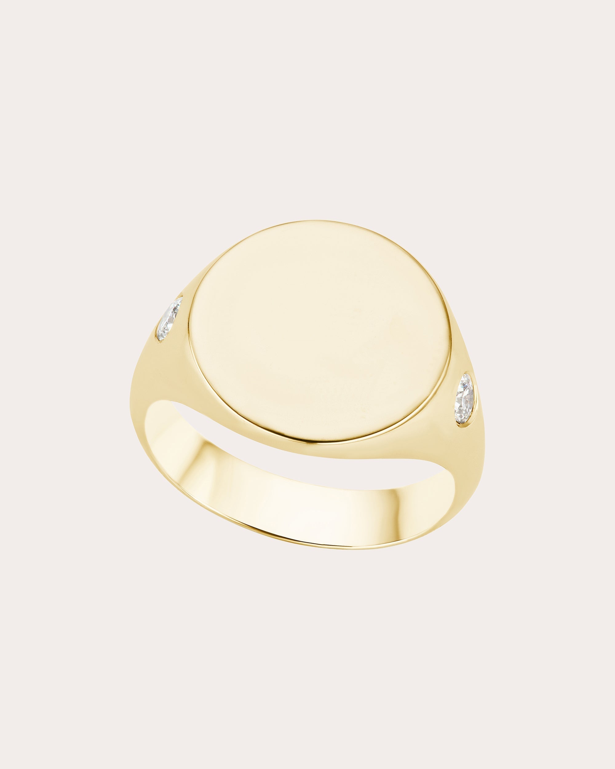 14K Gold Diamond Signet Ring