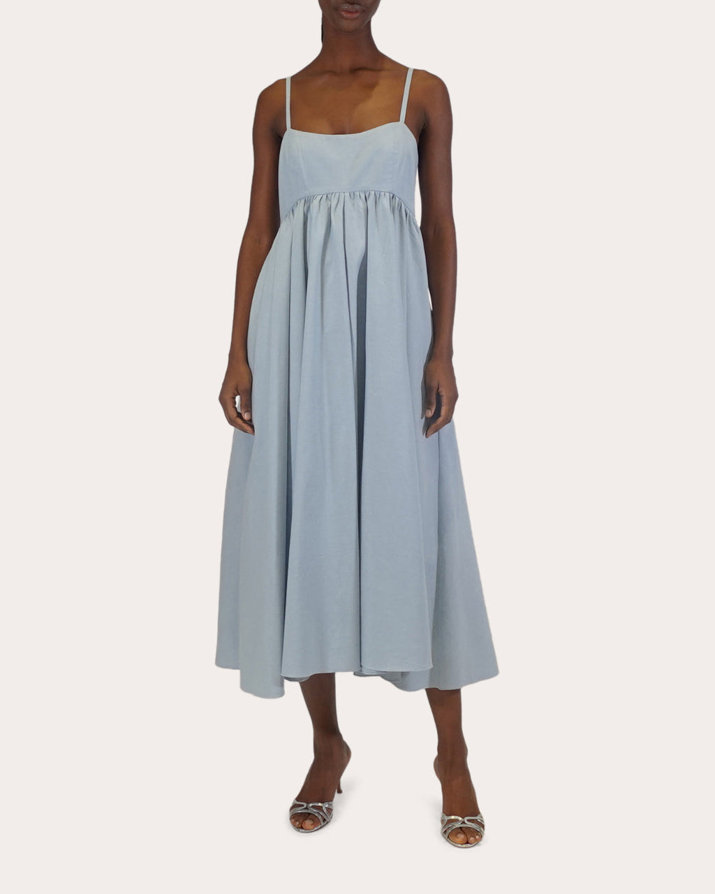Rachel Gathered Waist Chambray Midi Dress