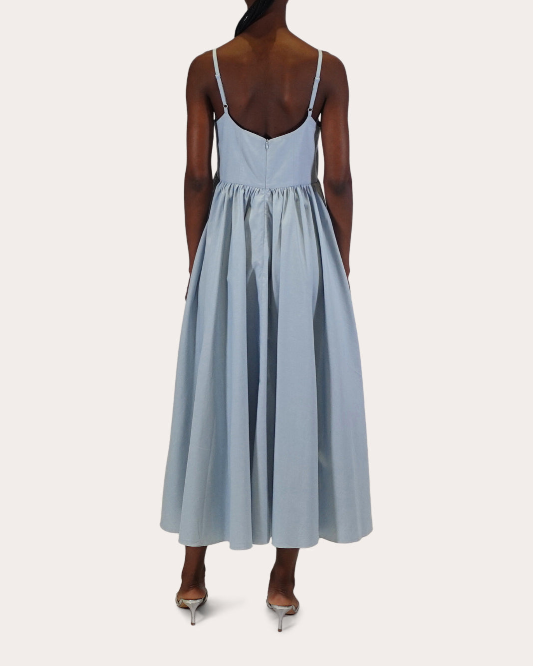 Rachel Gathered Waist Chambray Midi Dress