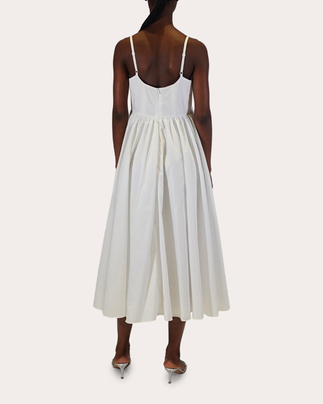 Rachel Gathered-Waist Cotton Midi Dress