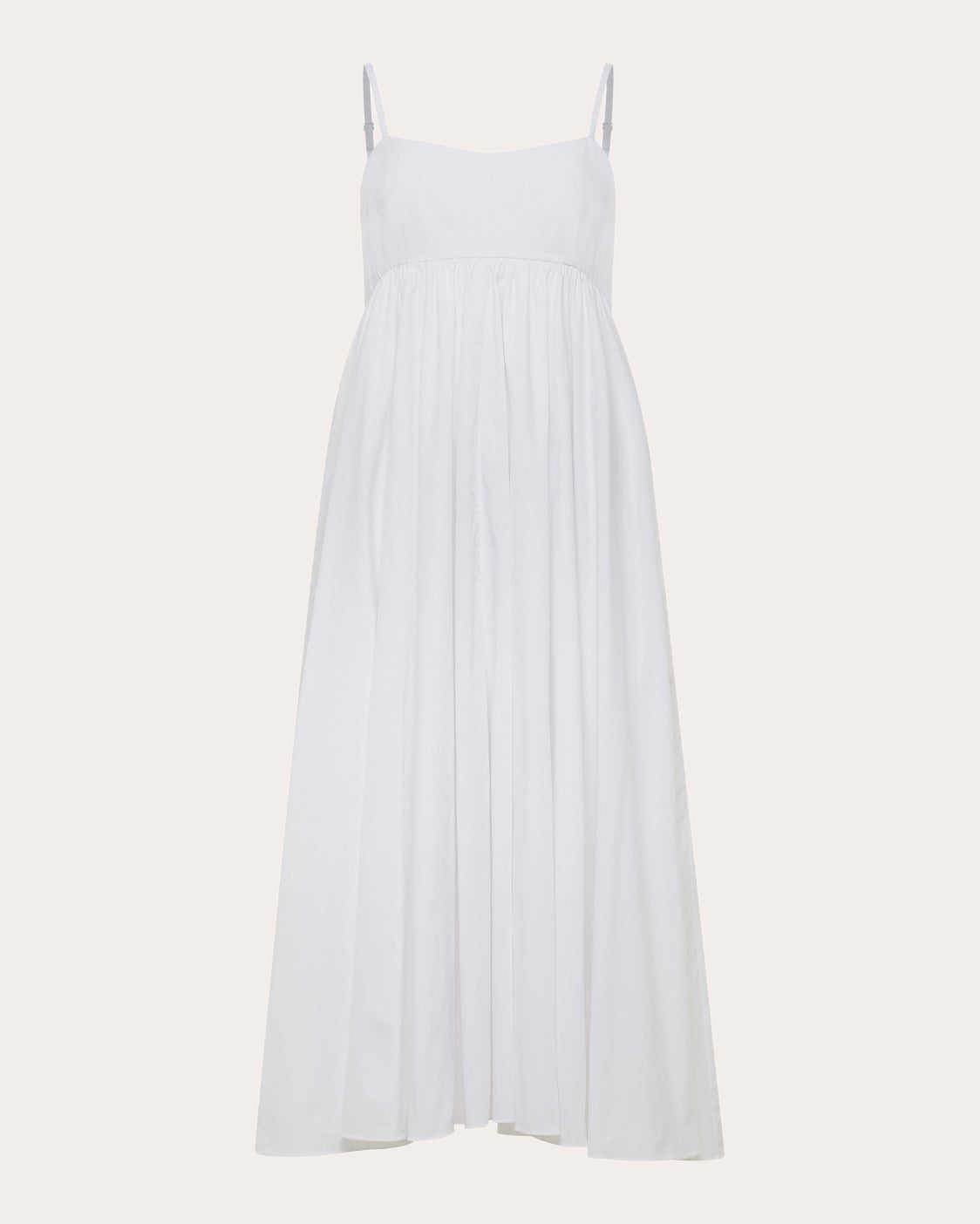 Rachel Gathered-Waist Cotton Midi Dress