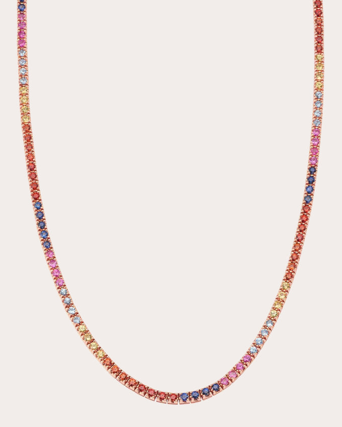 Magia 18K Gold Sapphire Tennis Necklace