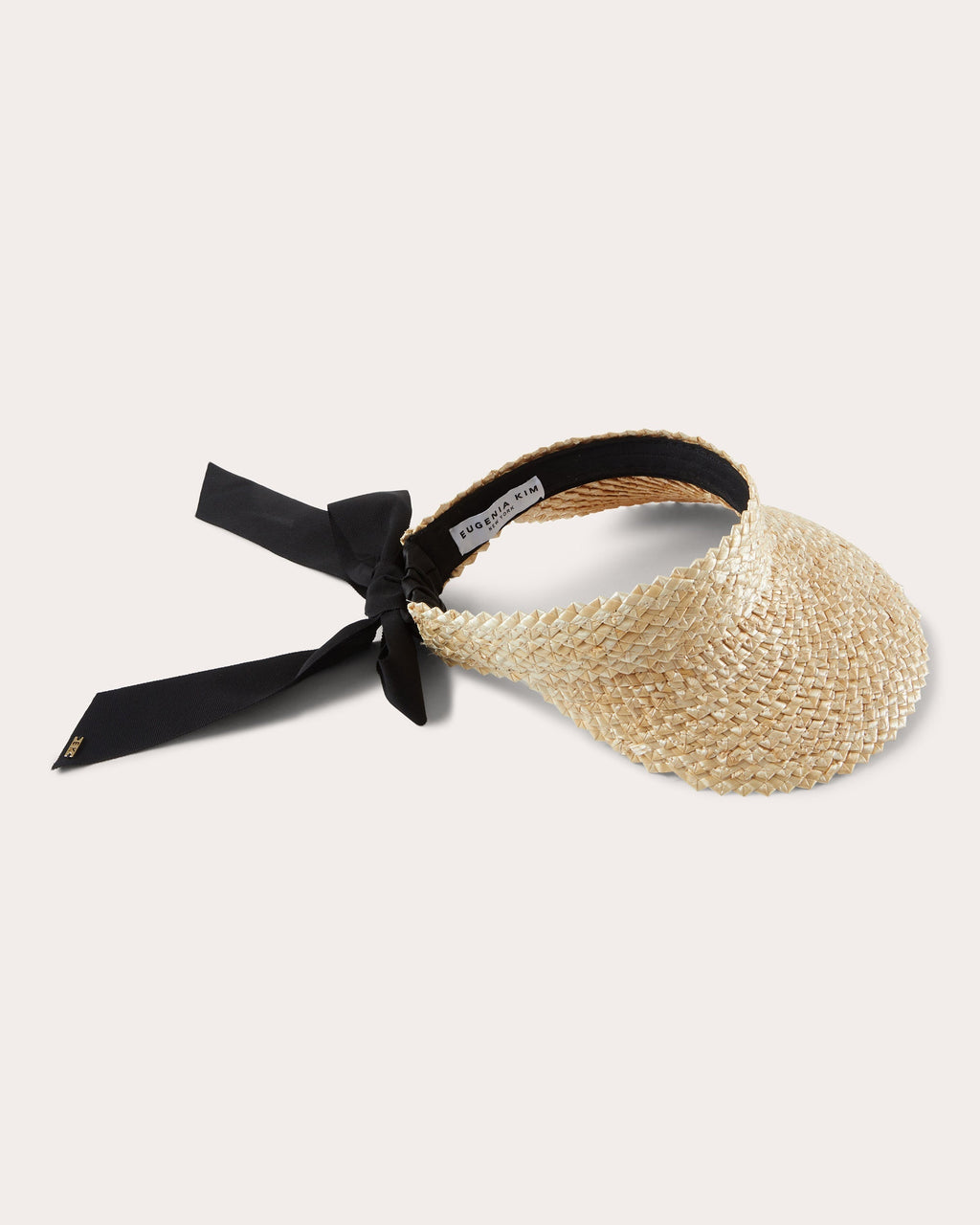 Ricky Grosgrain-Trimmed Straw Visor
