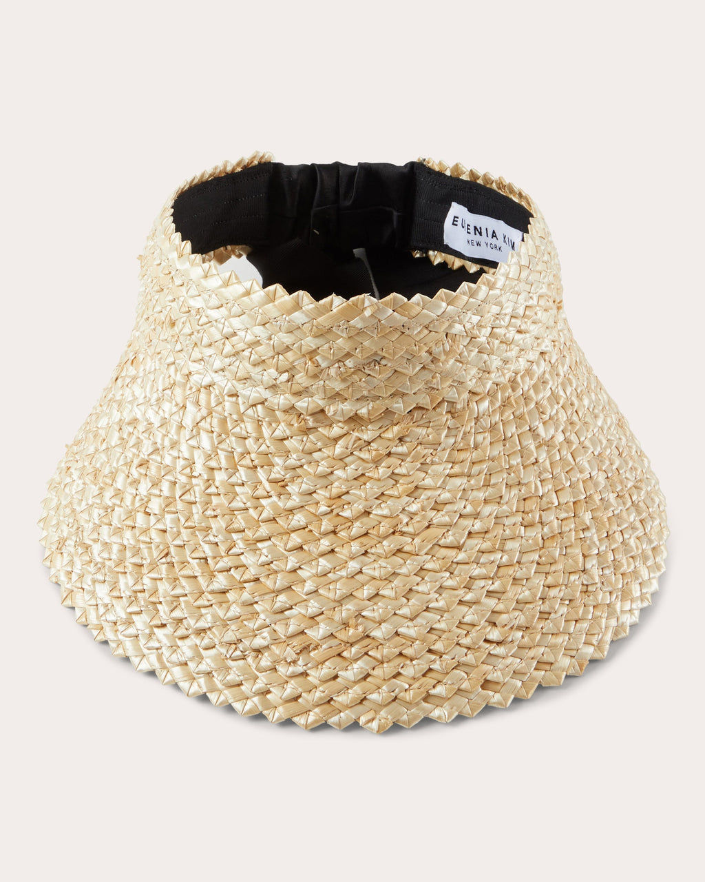 Ricky Grosgrain-Trimmed Straw Visor