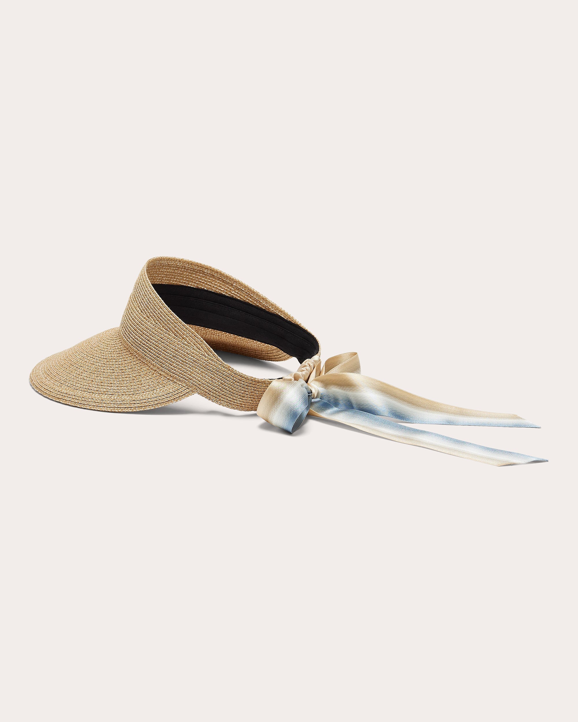 Ricky Ribbon-Trimmed Hemp-Blend Visor