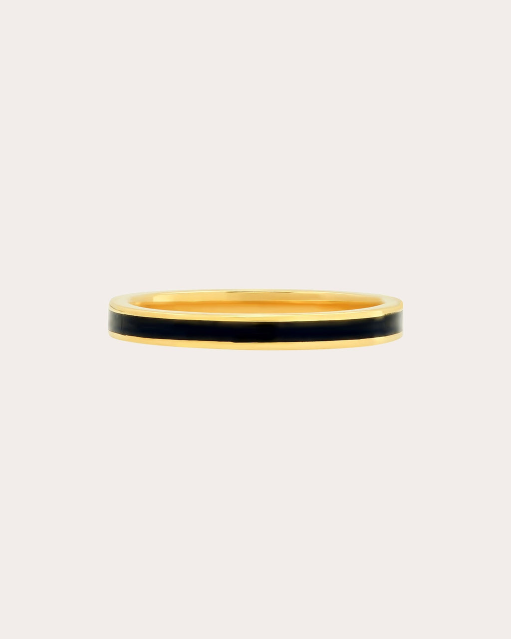 18K Gold Black Enamel Band Ring