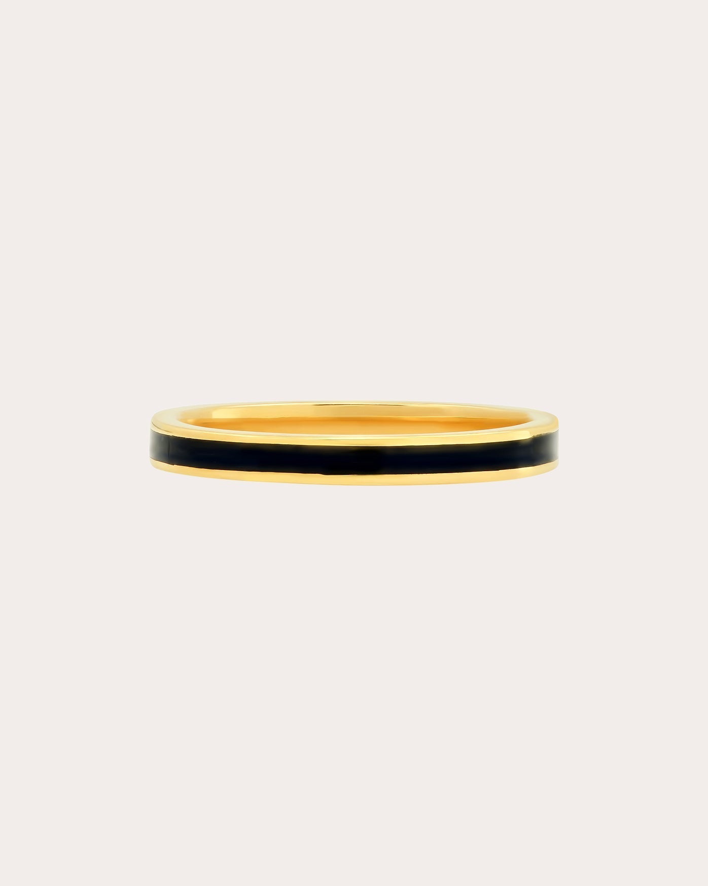 18K Gold Black Enamel Band Ring