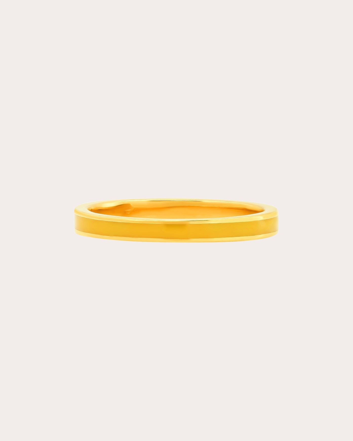 18K Gold Yellow Enamel Band Ring