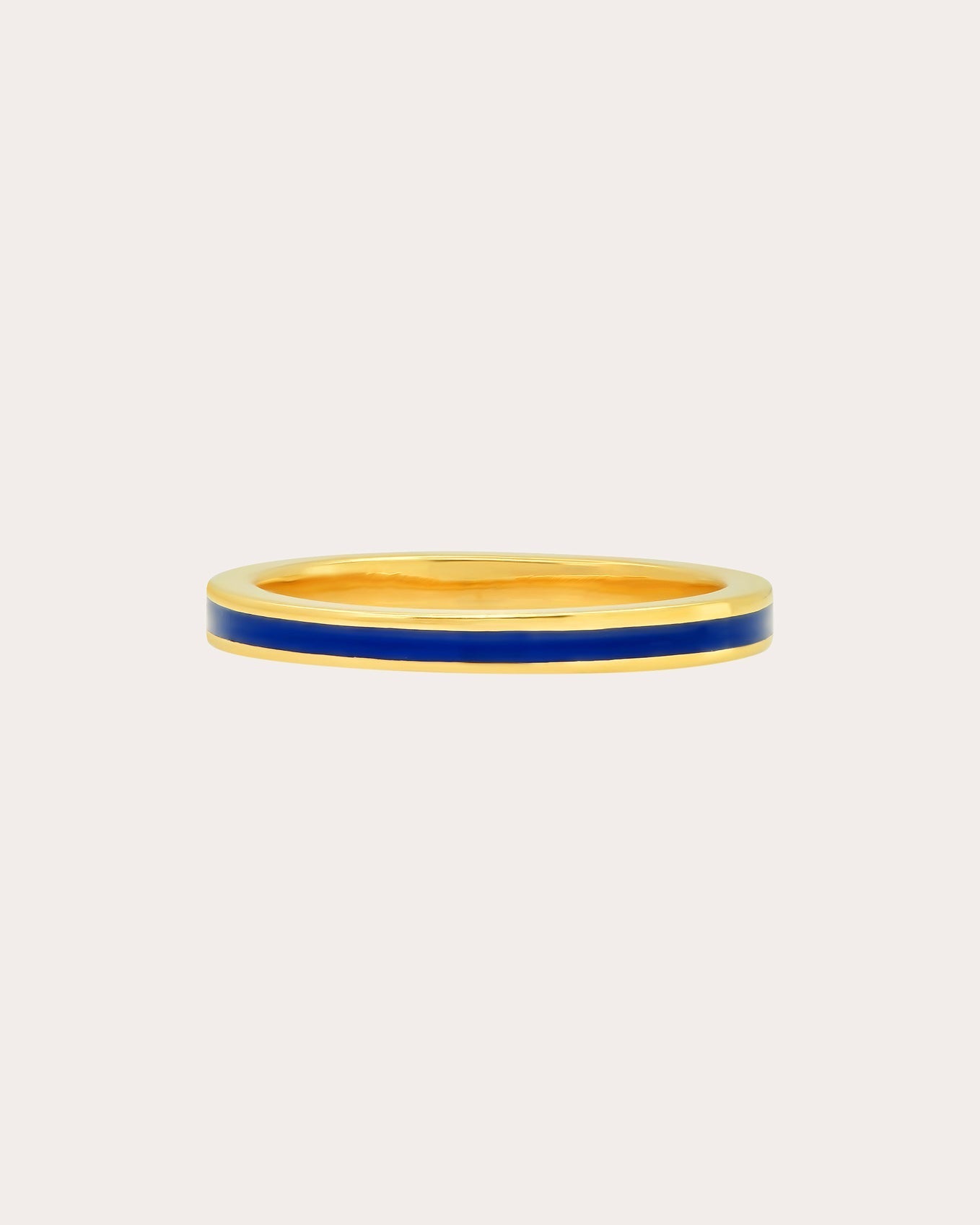 18K Gold Blue Enamel Band Ring