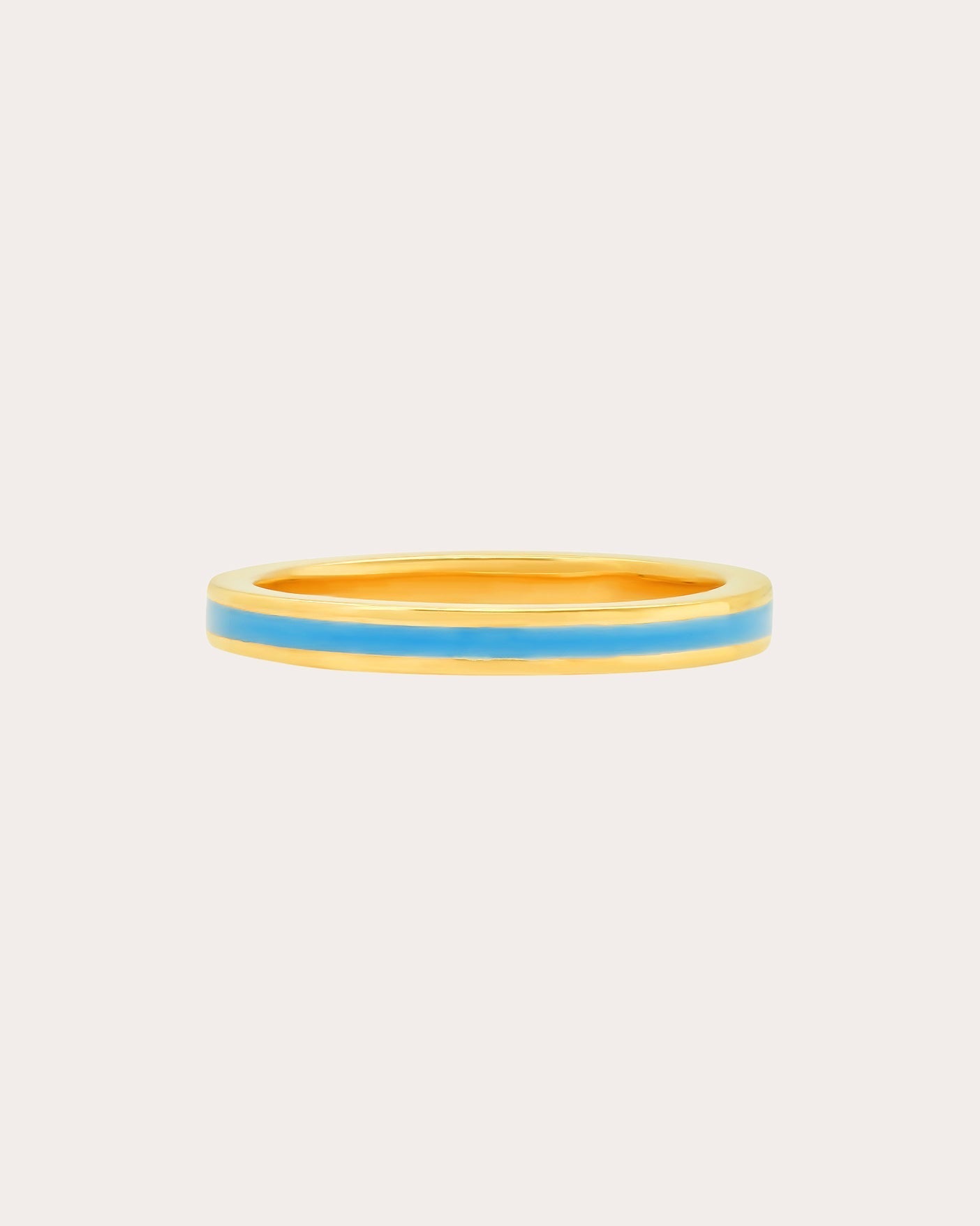 18K Gold Light Blue Enamel Band Ring