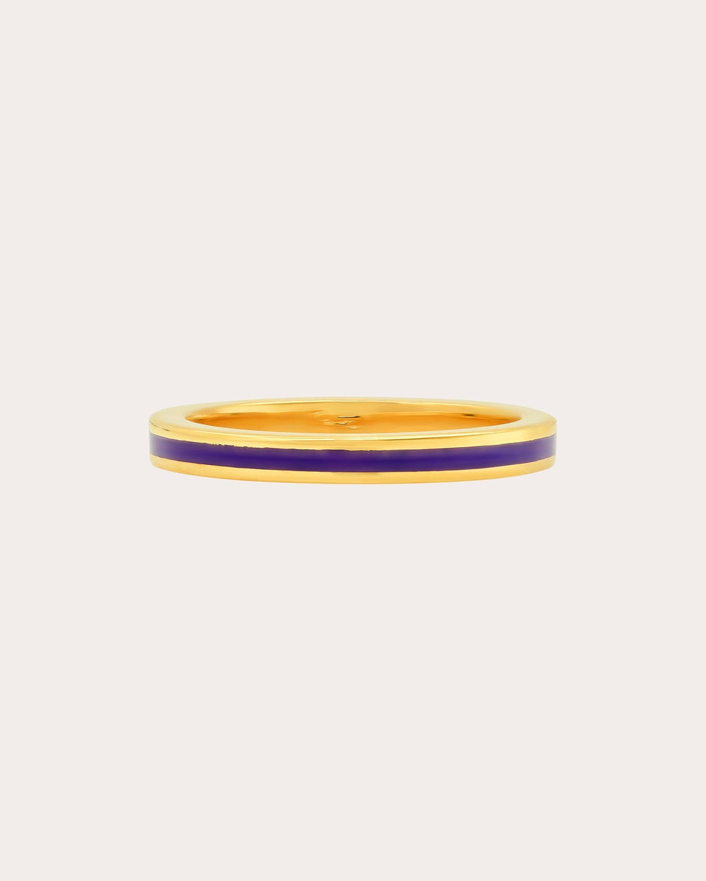 18K Gold Purple Enamel Band Ring